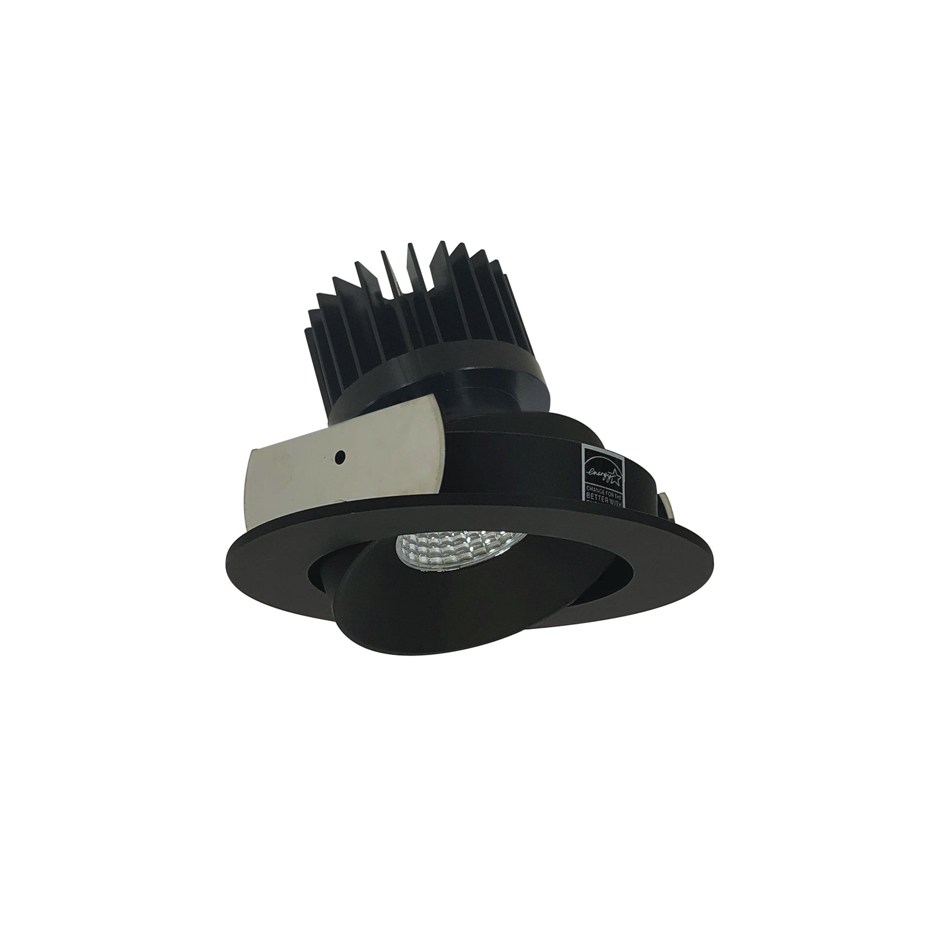 Nora NIO-4RC35XBB/HL 4 inch Iolite LED Round Adjustable Cone Reflector, 1500lm/2000lm/2500lm (varies by housing), 3500K, Black Reflector / Black Flange