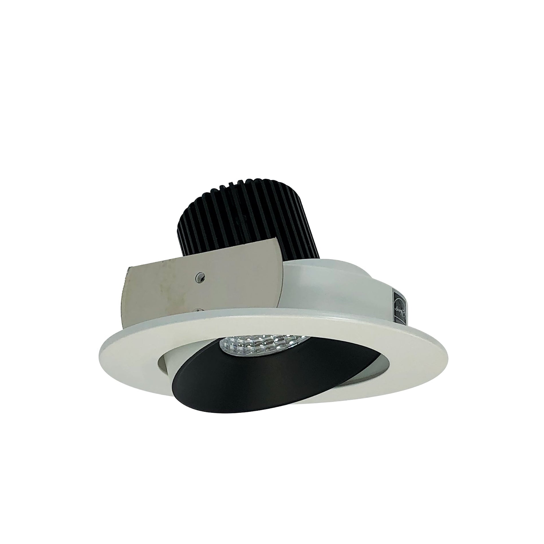 Nora NIO-4RC30XBW/10 4 inch Iolite LED Round Adjustable Cone Reflector, 1000lm / 14W, 3000K, Black Reflector / White Flange