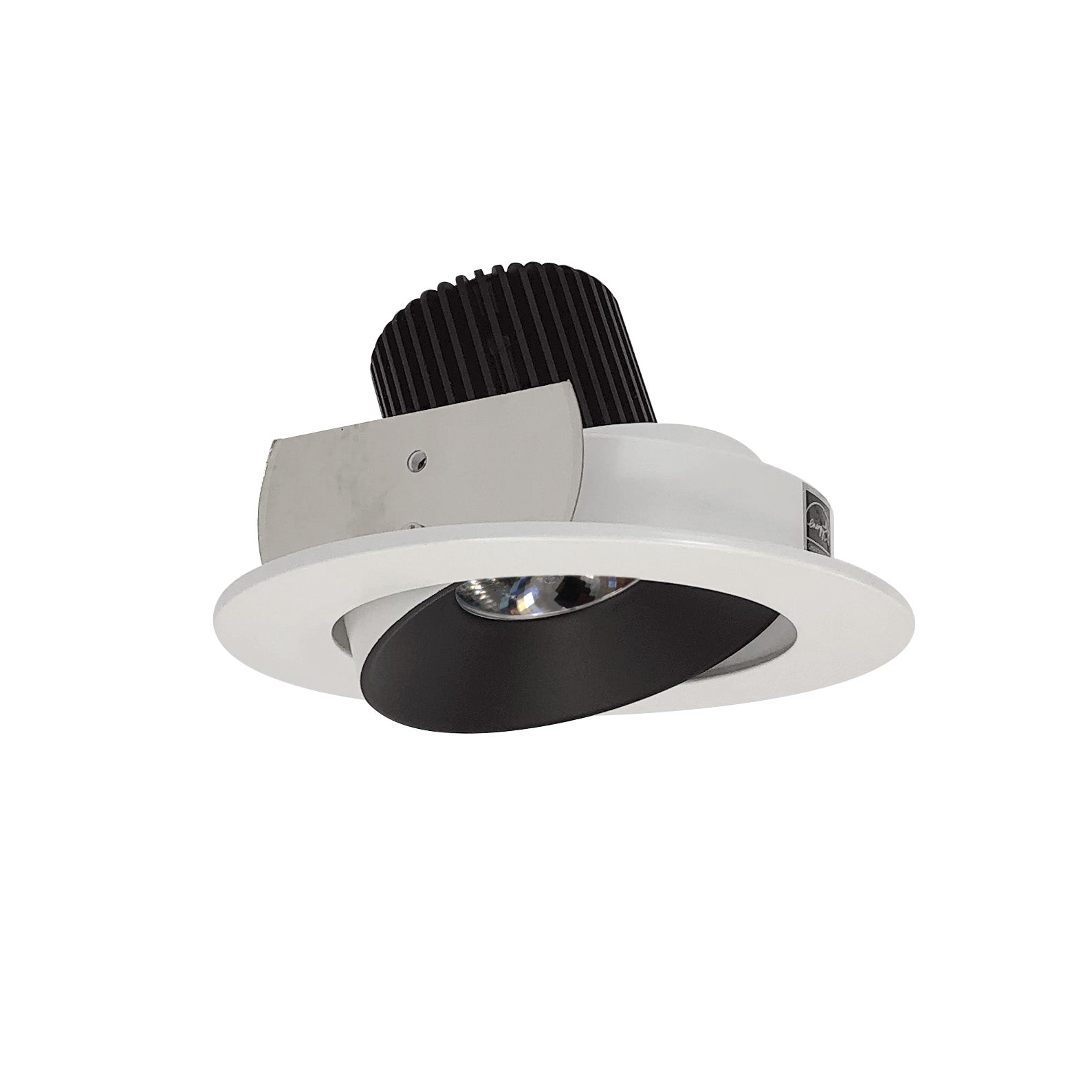 Nora NIO-4RC40QBW 4 inch Iolite LED Round Adjustable Cone Reflector, 10-Degree Optic, 900lm / 12W, 4000K, Black Reflector / White Flange