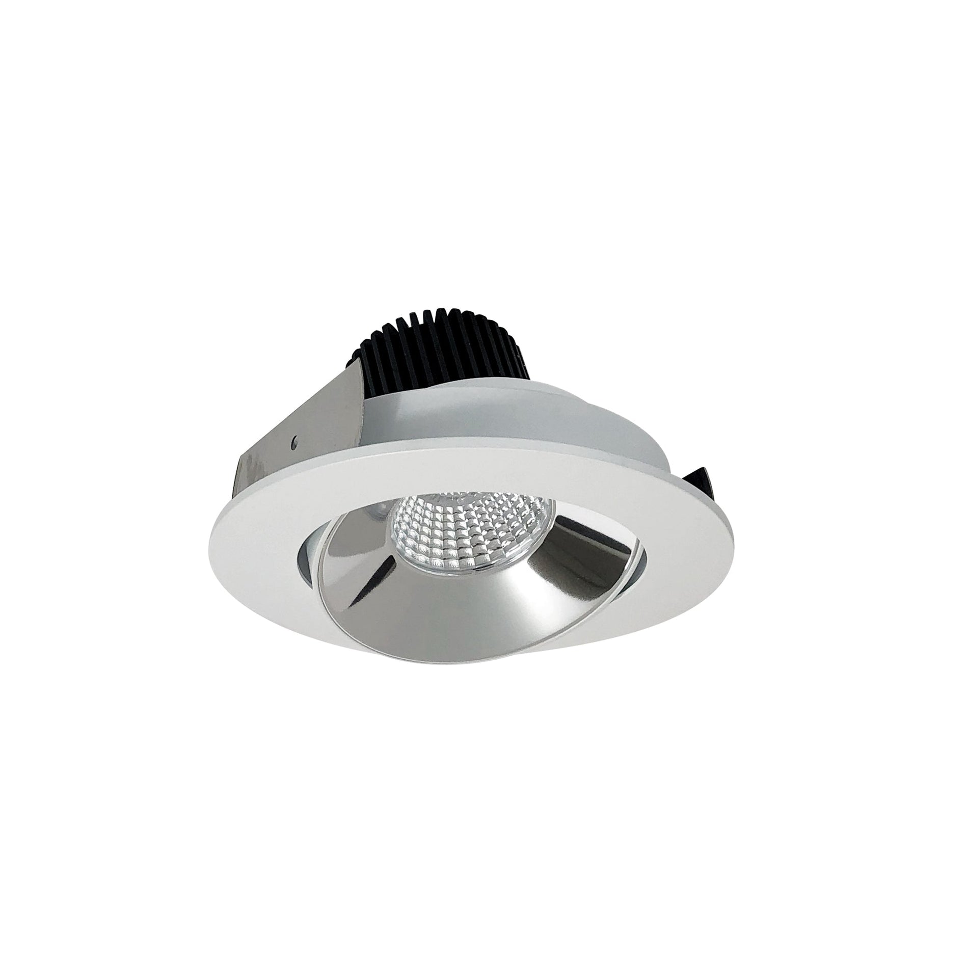 Nora NIO-4RC50XCMPW/10 4 inch Iolite LED Round Adjustable Cone Reflector, 1000lm / 14W, 5000K, Specular Clear Reflector / Matte Powder White Flange