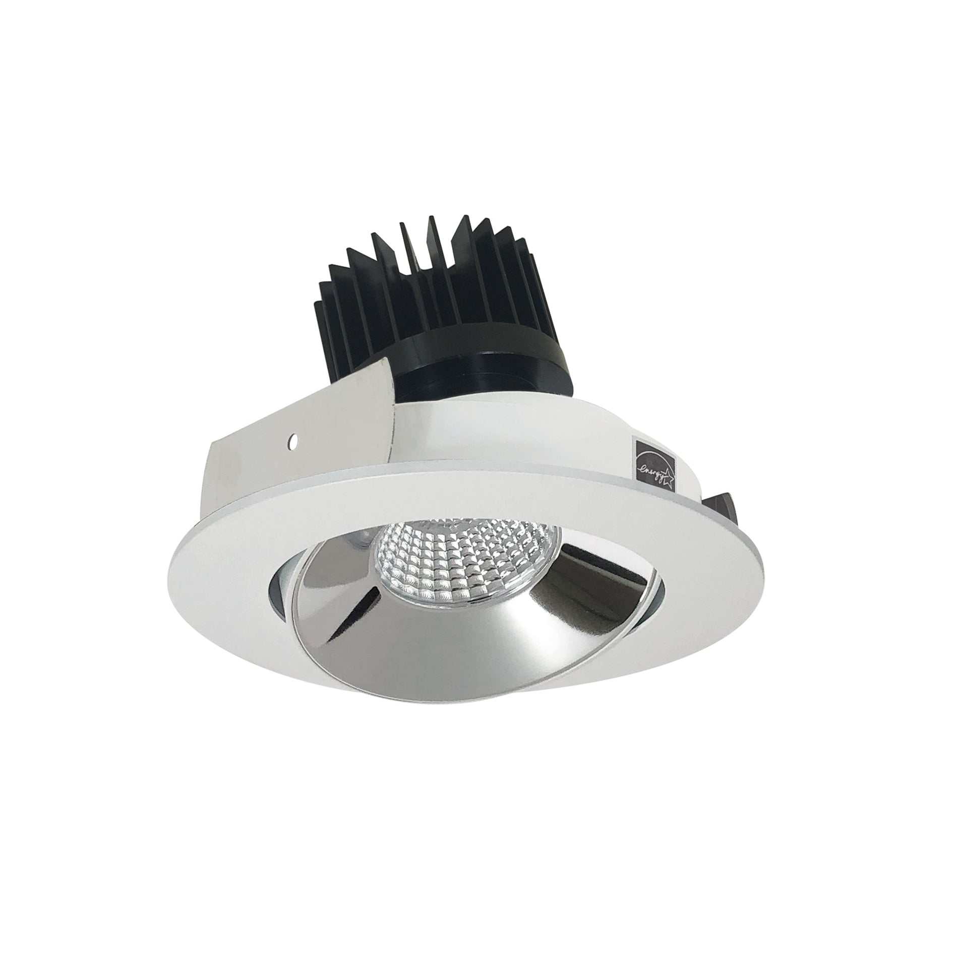 Nora NIO-4RC30XCMPW/HL 4 inch Iolite LED Round Adjustable Cone Reflector, 1500lm/2000lm/2500lm (varies by housing), 3000K, Specular Clear Reflector / Matte Powder White Flange