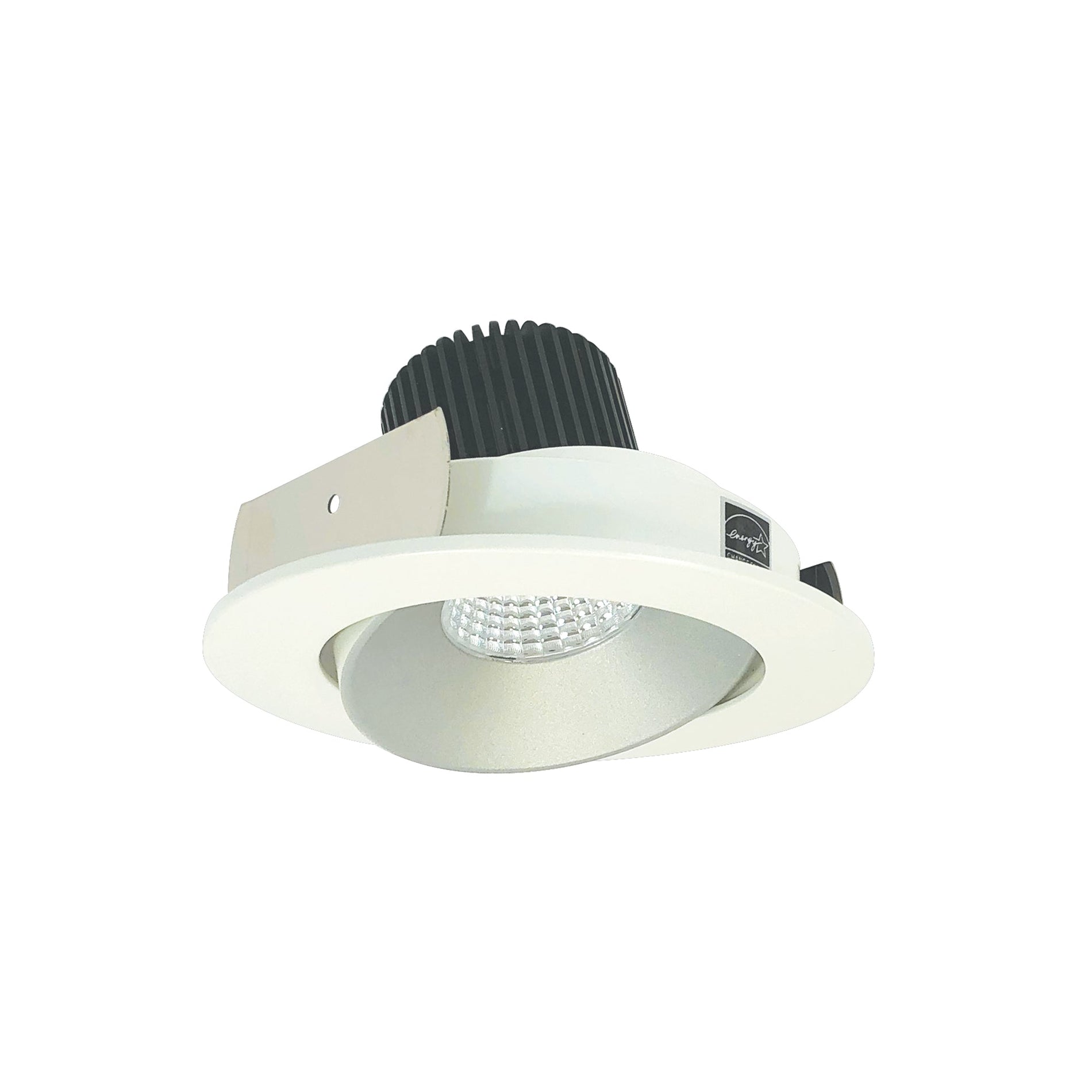 Nora NIO-4RC40XHZMPW/10 4 inch Iolite LED Round Adjustable Cone Reflector, 1000lm / 14W, 4000K, Haze Reflector / Matte Powder White Flange