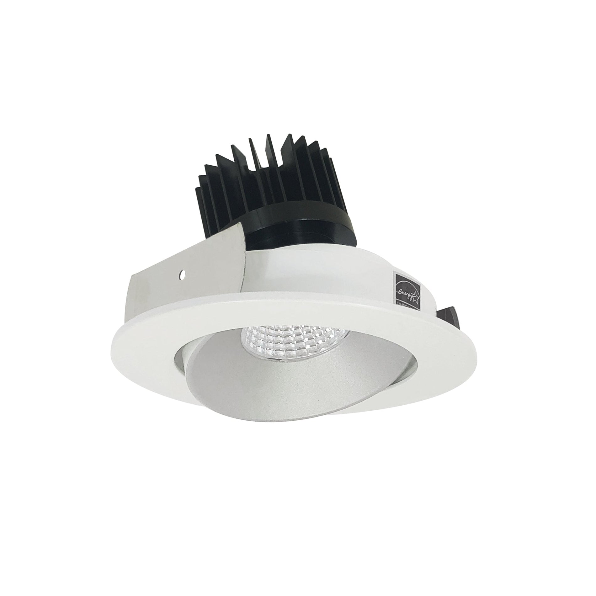 Nora NIO-4RC50XHZMPW/HL 4 inch Iolite LED Round Adjustable Cone Reflector, 1500lm/2000lm/2500lm (varies by housing), 5000K, Haze Reflector / Matte Powder White Flange