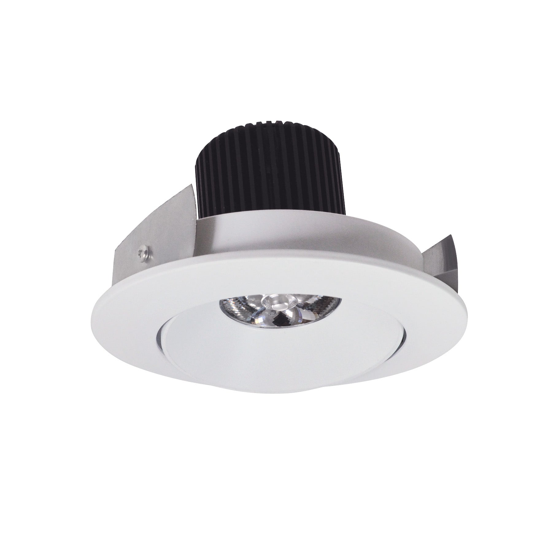 Nora NIO-4RC40QMPW 4 inch Iolite LED Round Adjustable Cone Reflector, 10-Degree Optic, 900lm / 12W, 4000K, Matte Powder White Reflector / Matte Powder White Flange