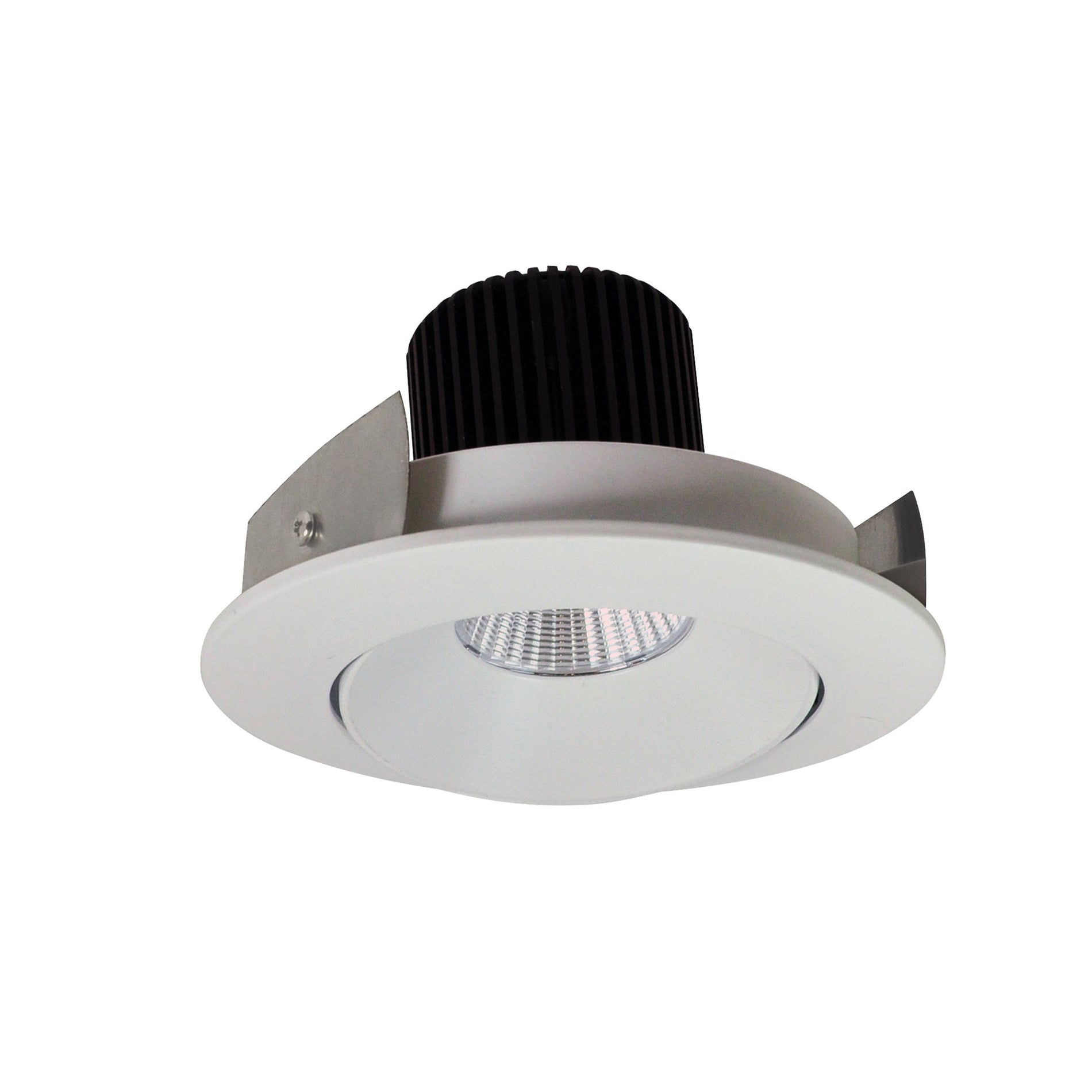 Nora NIO-4RC50XWW 4 inch Iolite LED Round Adjustable Cone Reflector, 800lm / 14W, 5000K, White Reflector / White Flange