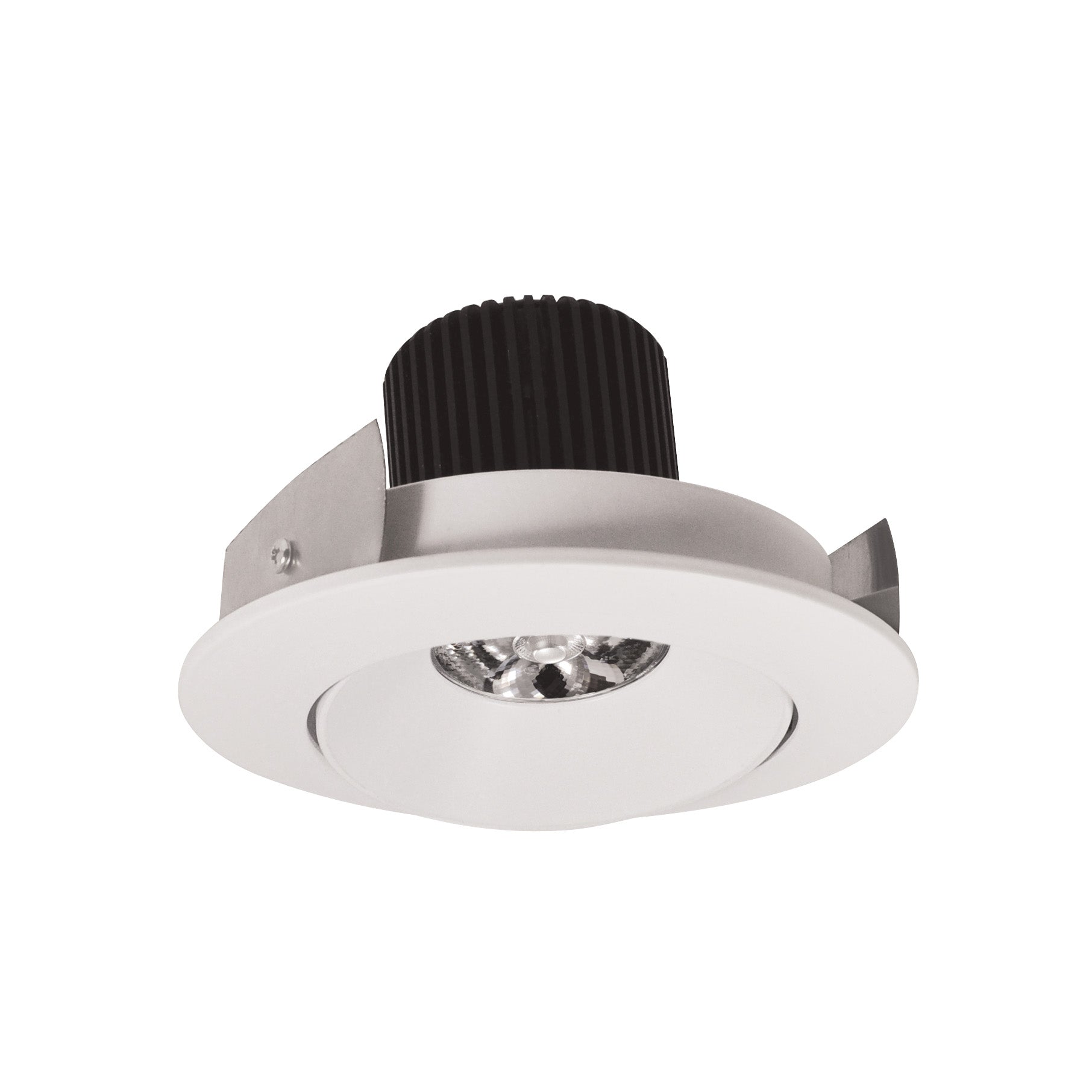 Nora NIO-4RC27QWW 4 inch Iolite LED Round Adjustable Cone Reflector, 10-Degree Optic, 900lm / 12W, 2700K, White Reflector / White Flange