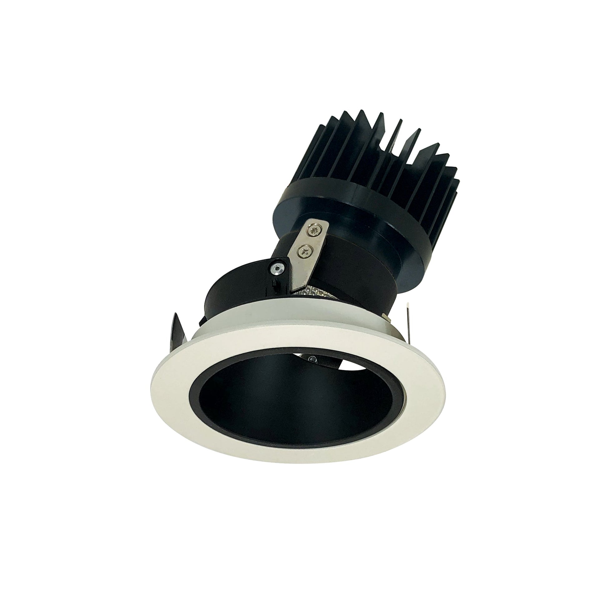 Nora NIO-4RD27XBW/HL 4 inch Iolite LED Round Adjustable Deep Reflector, 1500lm/2000lm (varies by housing), 2700K, Black Reflector / White Flange
