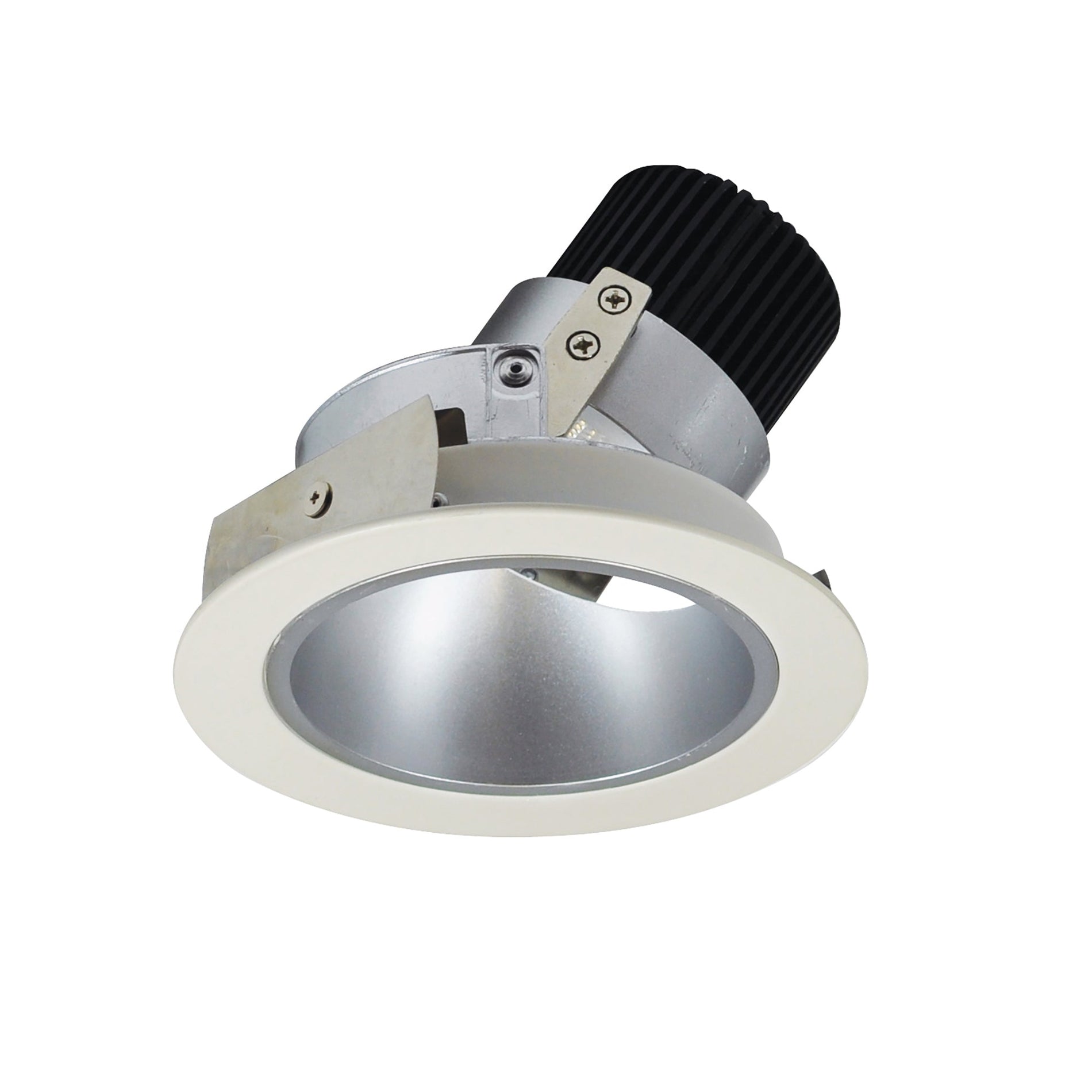 Nora NIO-4RD35QHW 4 inch Iolite LED Round Adjustable Deep Reflector, 10-Degree Optic, 850lm / 12W, 3500K, Haze Reflector / White Flange