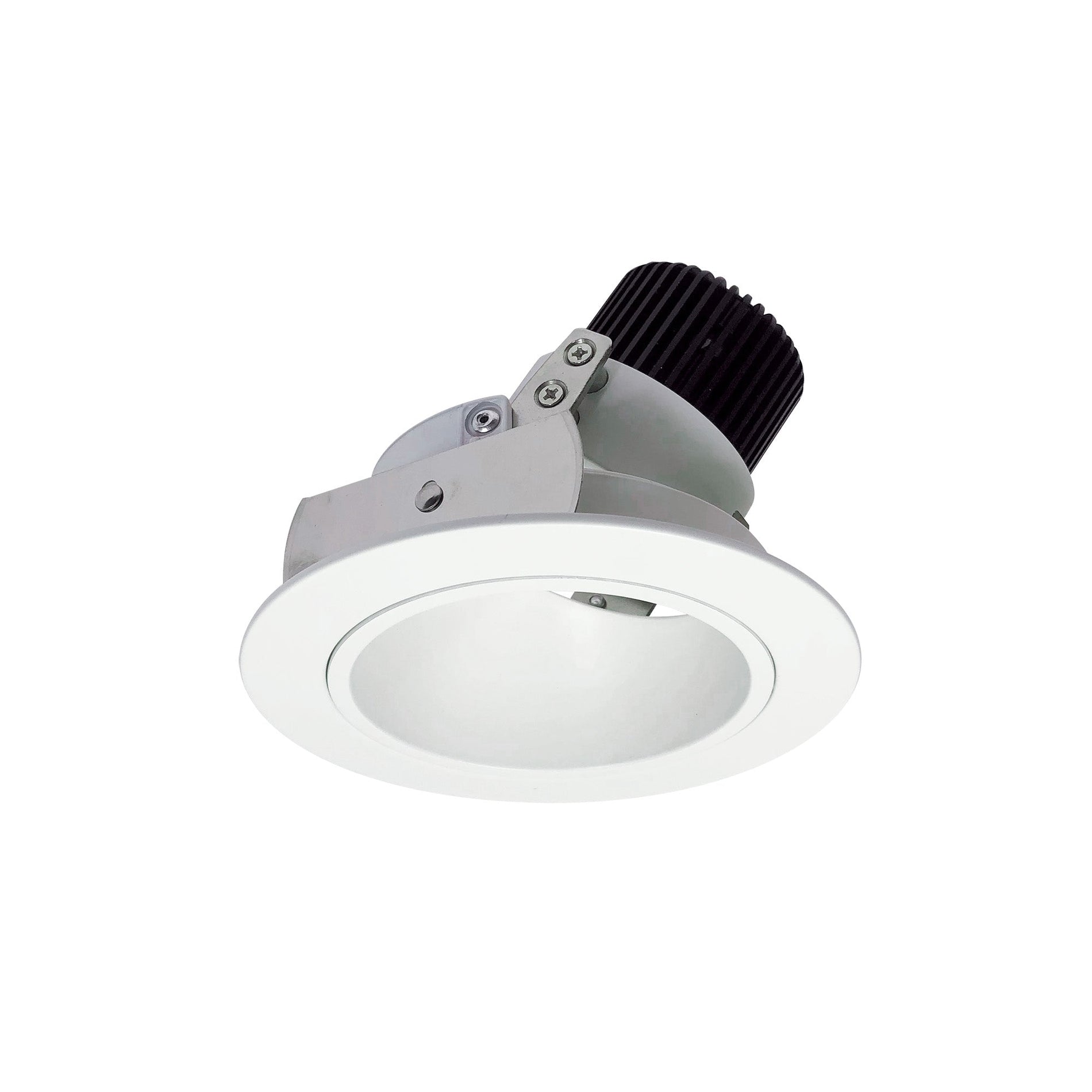 Nora NIO-4RD50XMPW 4 inch Iolite LED Round Adjustable Deep Reflector, 800lm / 14W, 5000K, Matte Powder White Reflector / Matte Powder White Flange