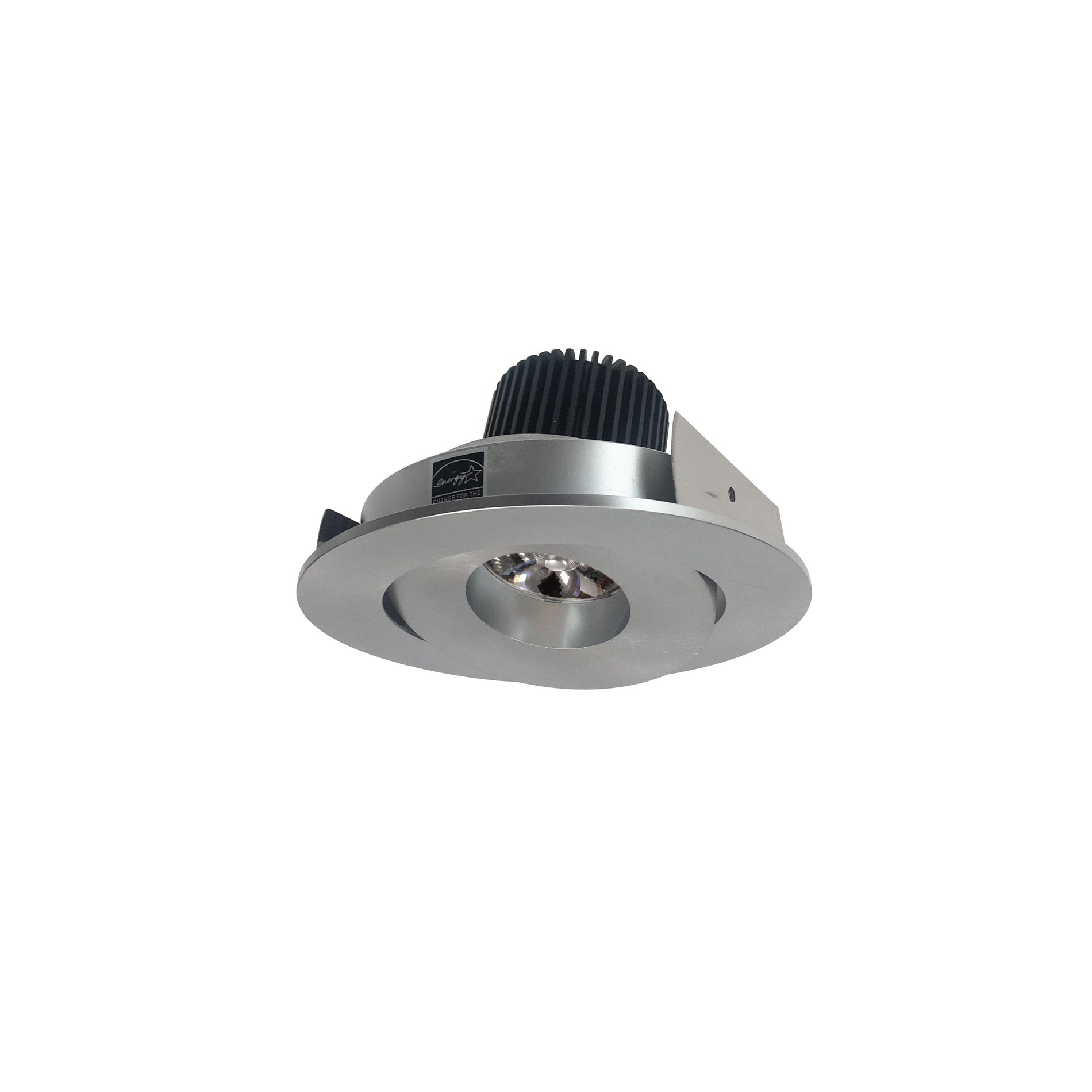 Nora NIO-4RG27QNN 4 inch Iolite LED Round Adjustable Gimbal, 10-Degree Optic, 850lm / 12W, 2700K, Natural Metal Finish