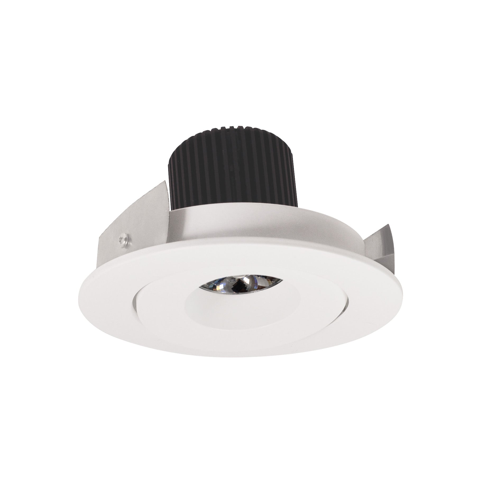 Nora NIO-4RG40QWW 4 inch Iolite LED Round Adjustable Gimbal, 10-Degree Optic, 850lm / 12W, 4000K, White Finish