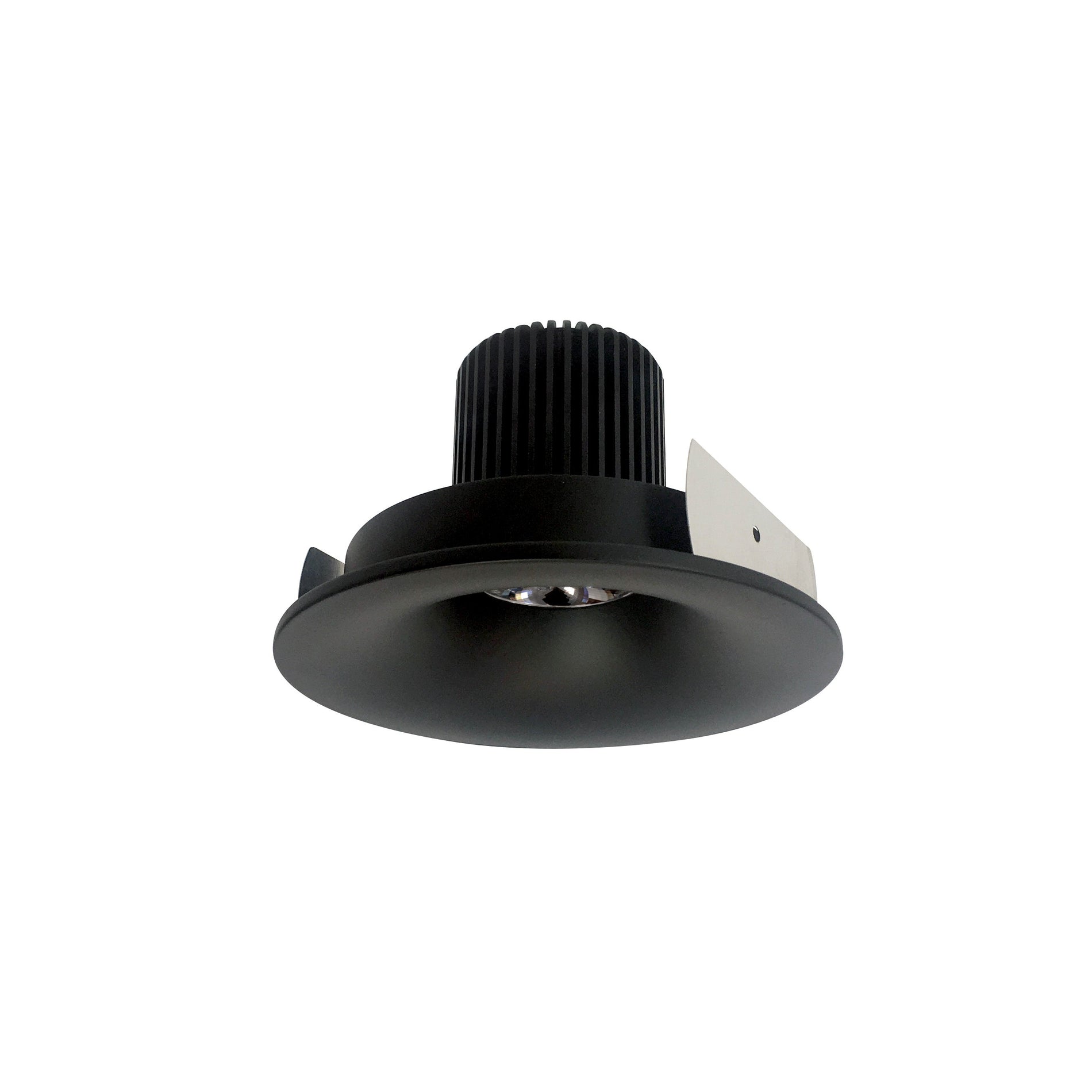 Nora NIO-4RNB35QBB 4 inch Iolite LED Round Bullnose, 10-Degree Optic, 950lm / 12W, 3500K, Black Finish