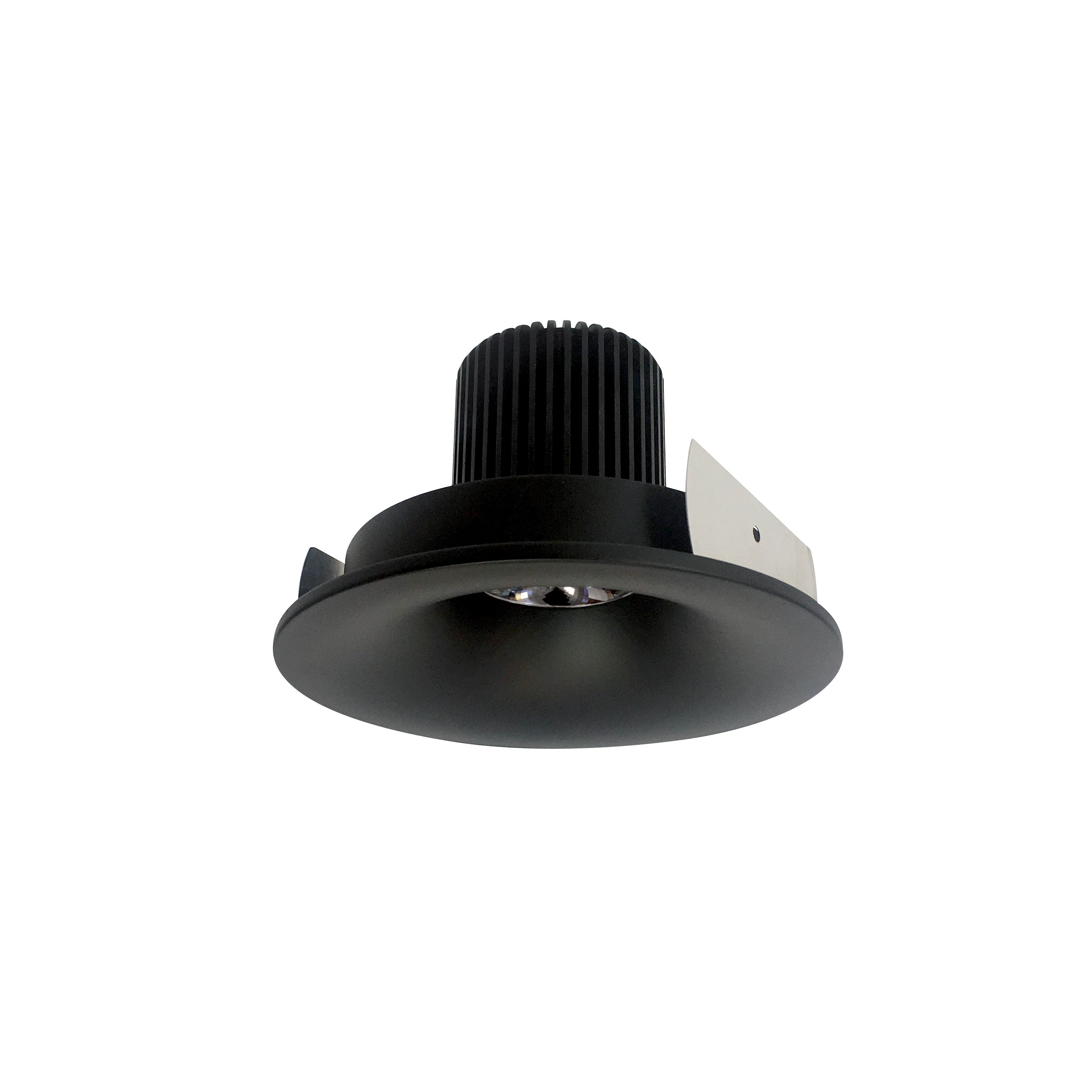 Nora NIO-4RNB27QBB 4 inch Iolite LED Round Bullnose, 10-Degree Optic, 950lm / 12W, 2700K, Black Finish