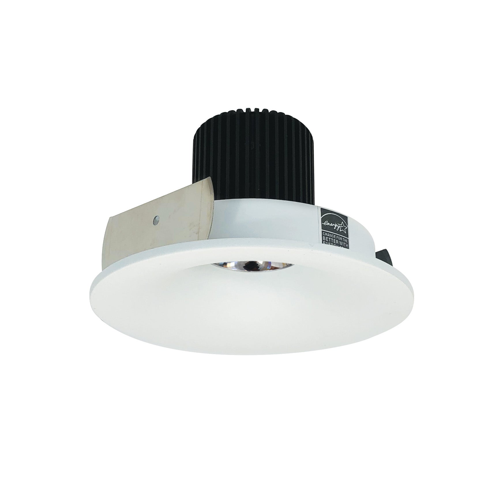 Nora NIO-4RNB27QMPW 4 inch Iolite LED Round Bullnose, 10-Degree Optic, 950lm / 12W, 2700K, Matte Powder White Finish