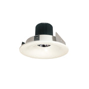 Nora NIO-4RNB27QWW 4 inch Iolite LED Round Bullnose, 10-Degree Optic, 950lm / 12W, 2700K, White Finish