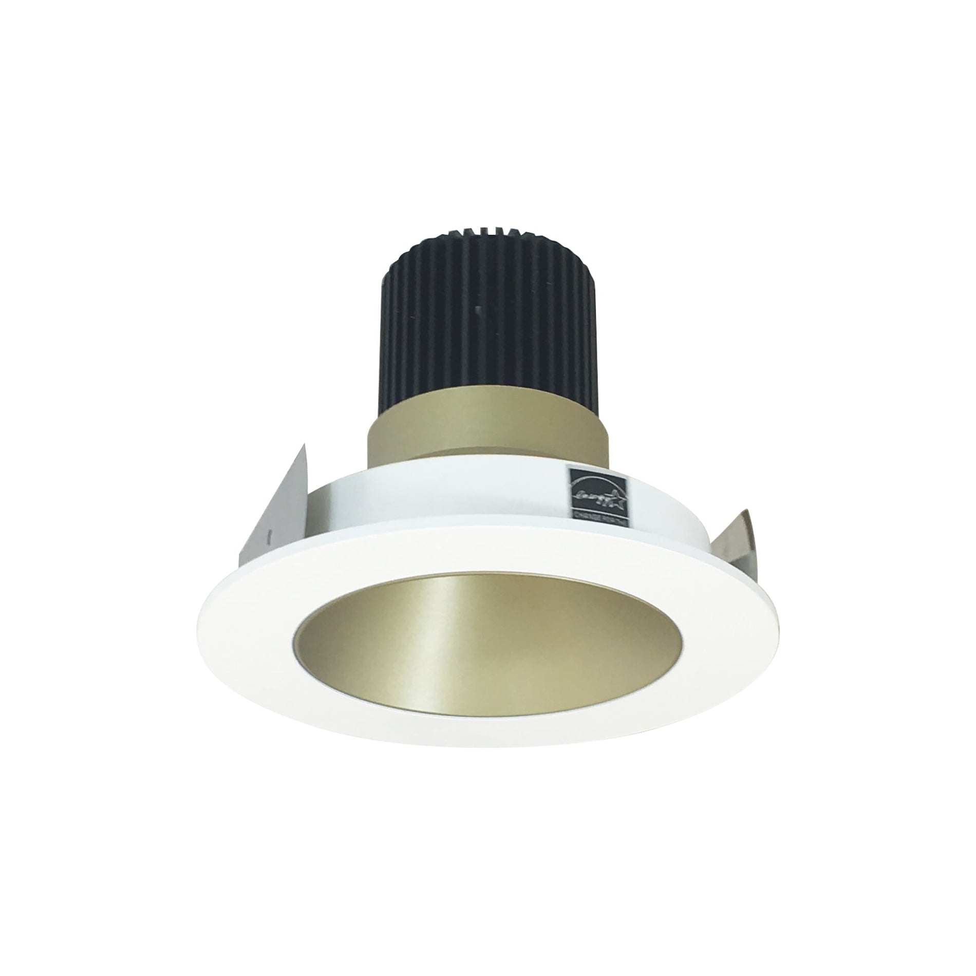 Nora NIO-4RNDC35XCHMPW/10 4 inch Iolite LED Round Reflector, 1000lm / 14W, 3500K, Champagne Haze Reflector / Matte Powder White Flange