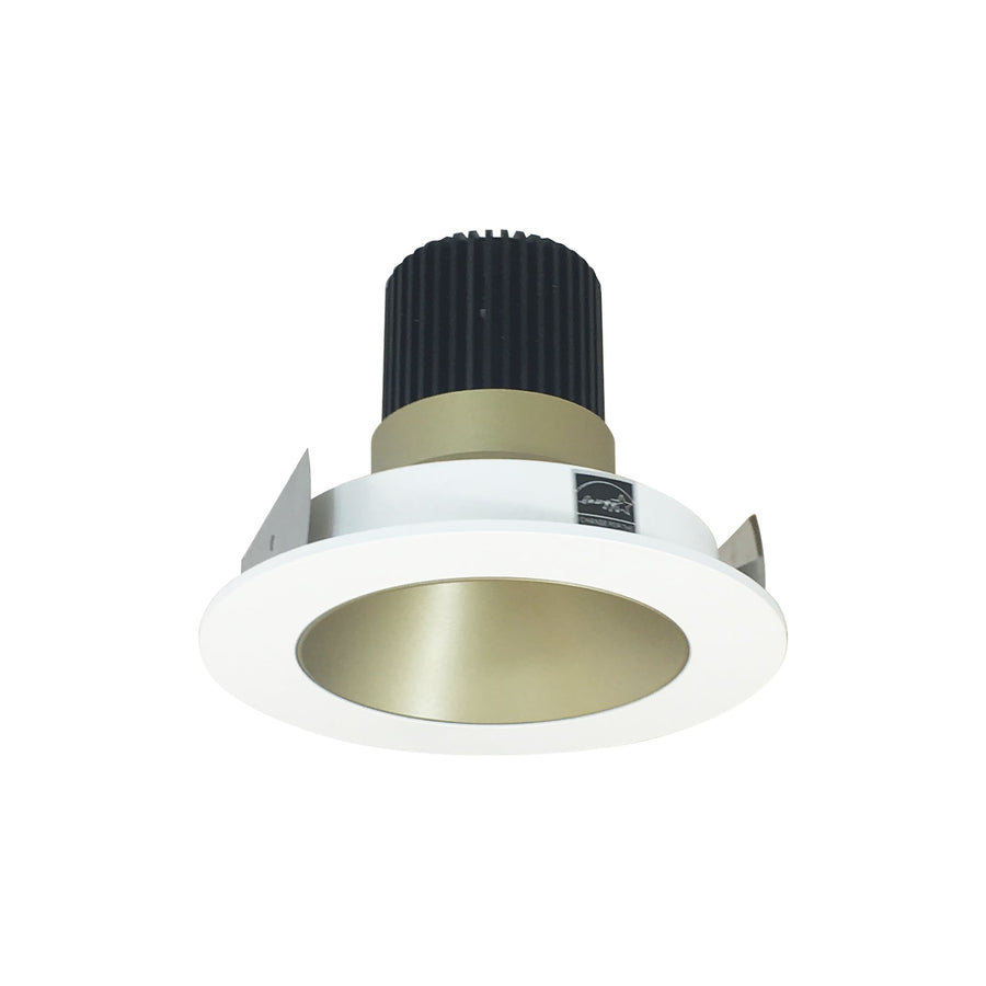 Nora NIO-4RNDC35XCHMPW/10 4 inch Iolite LED Round Reflector, 1000lm / 14W, 3500K, Champagne Haze Reflector / Matte Powder White Flange