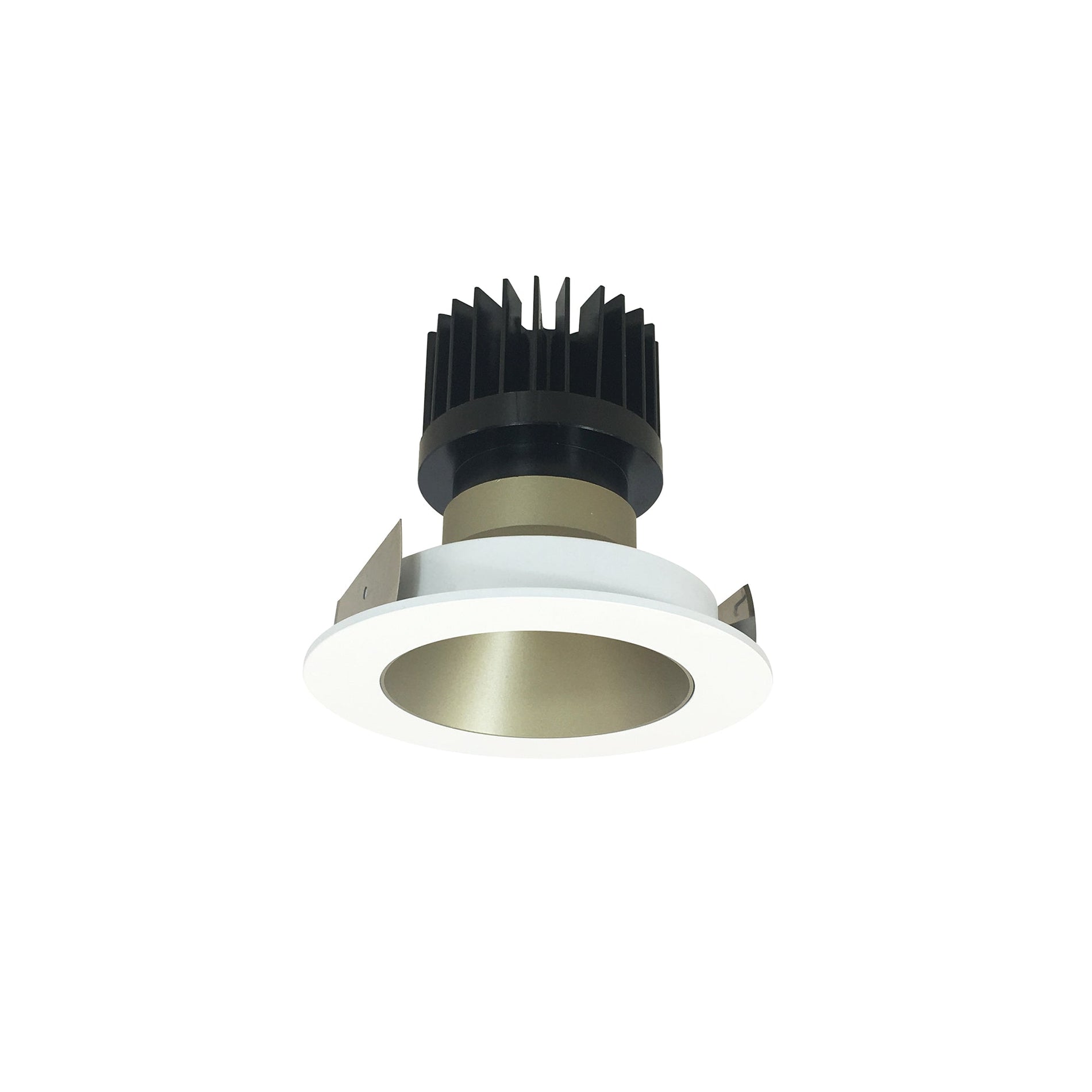 Nora NIO-4RNDC30XCHMPW/HL 4 inch Iolite LED Round Reflector, 1500lm/2000lm/2500lm (varies by housing), 3000K, Champagne Haze Reflector / Matte Powder White Flange