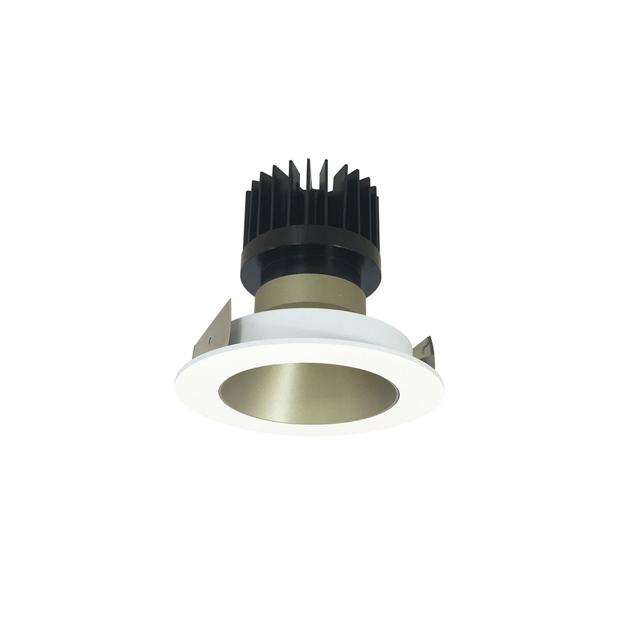 Nora NIO-4RNDC40QCHMPW 4 inch Iolite LED Round Reflector, 10-Degree Optic, 850lm / 12W, 4000K, Champagne Haze Reflector / Matte Powder White Flange