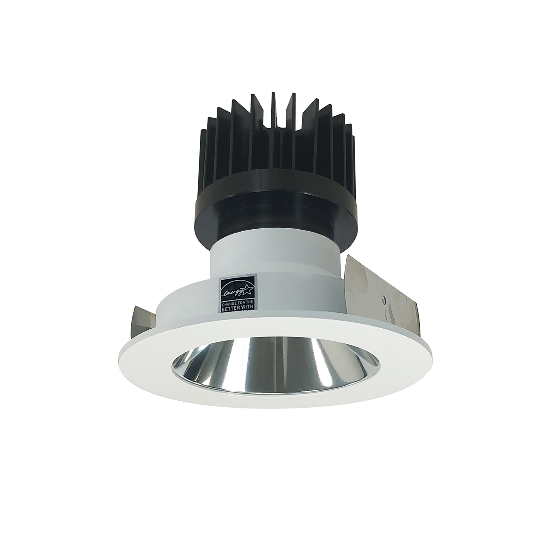 Nora NIO-4RNDC35XCMPW/HL 4 inch Iolite LED Round Reflector, 1500lm/2000lm/2500lm (varies by housing), 3500K, Specular Clear Reflector / Matte Powder White Flange