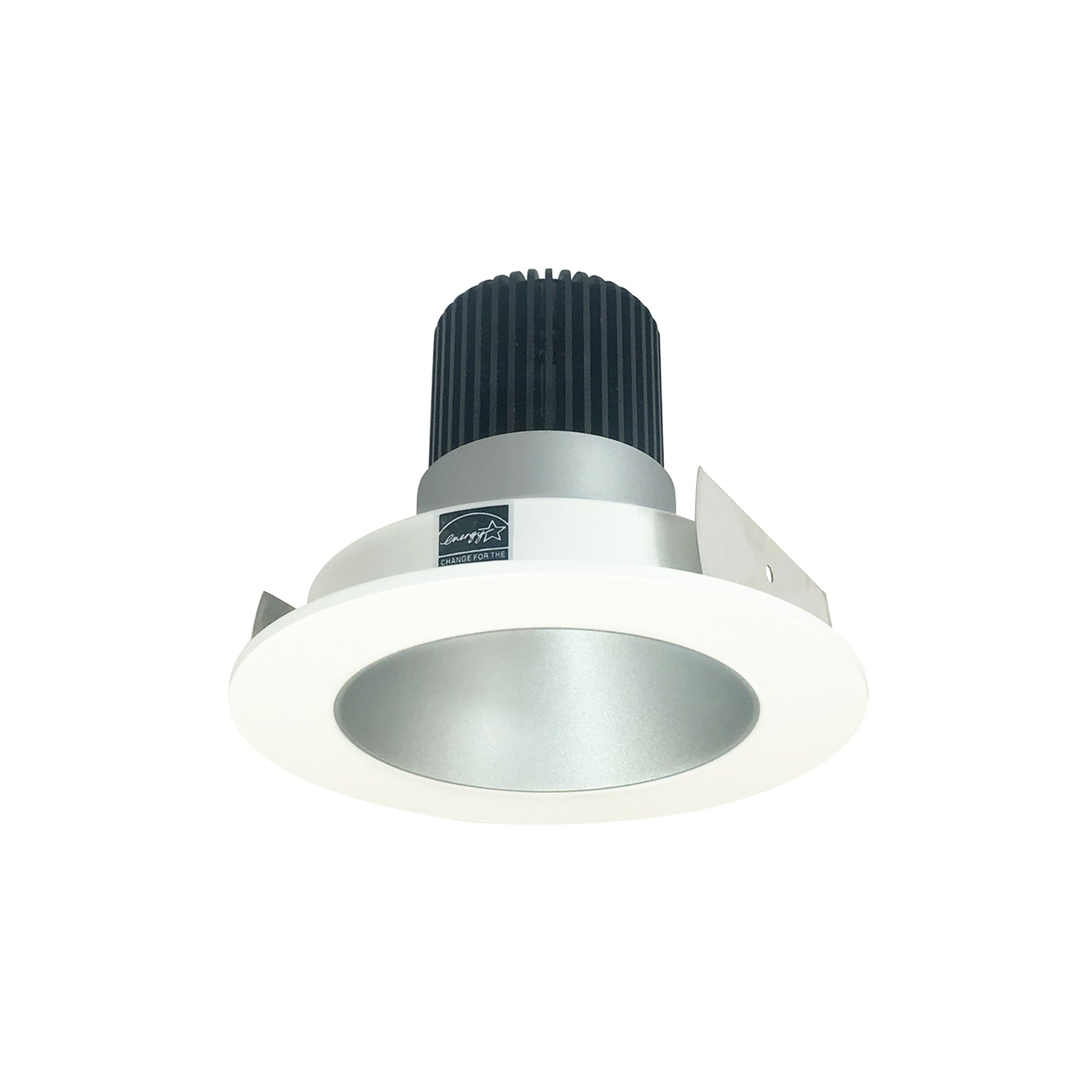 Nora NIO-4RNDC27XHZMPW/10 4 inch Iolite LED Round Reflector, 1000lm / 14W, 2700K, Haze Reflector / Matte Powder White Flange