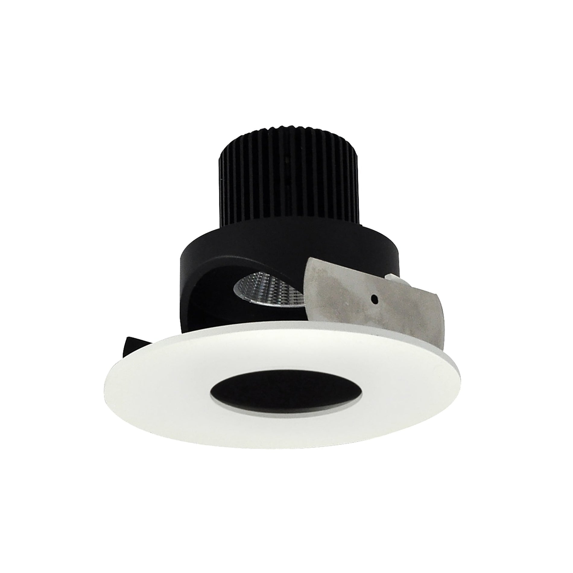 Nora NIO-4RPHA27XBMPW/10 4 inch Iolite LED Round Adjustable Pinhole, 1000lm / 14W, 2700K, Black Pinhole / Matte Powder White Flange
