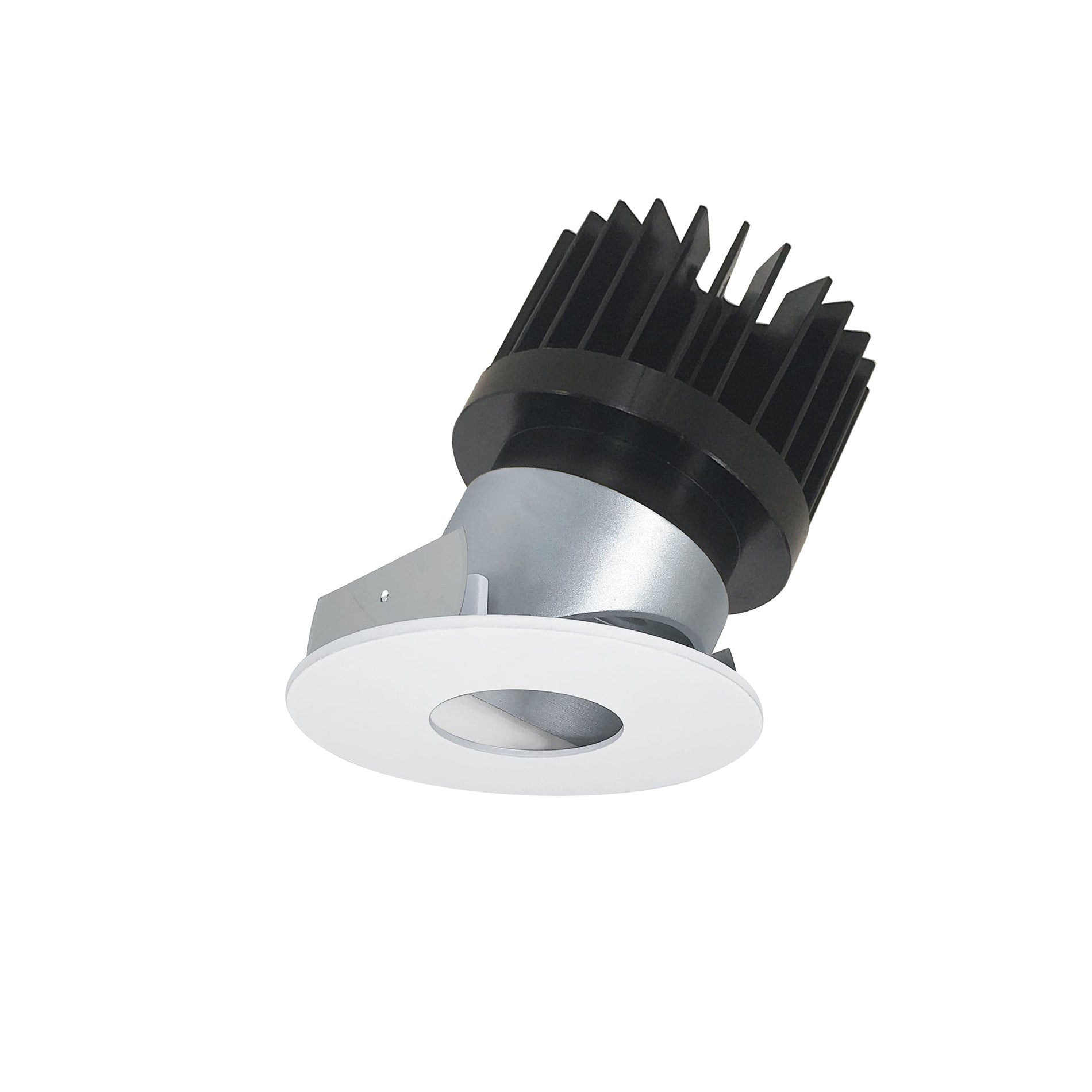Nora NIO-4RPHA35XHZMPW/HL 4 inch Iolite LED Round Adjustable Pinhole, 1500lm/2000lm/2500lm (varies by housing), 3500K, Haze Pinhole / Matte Powder White Flange