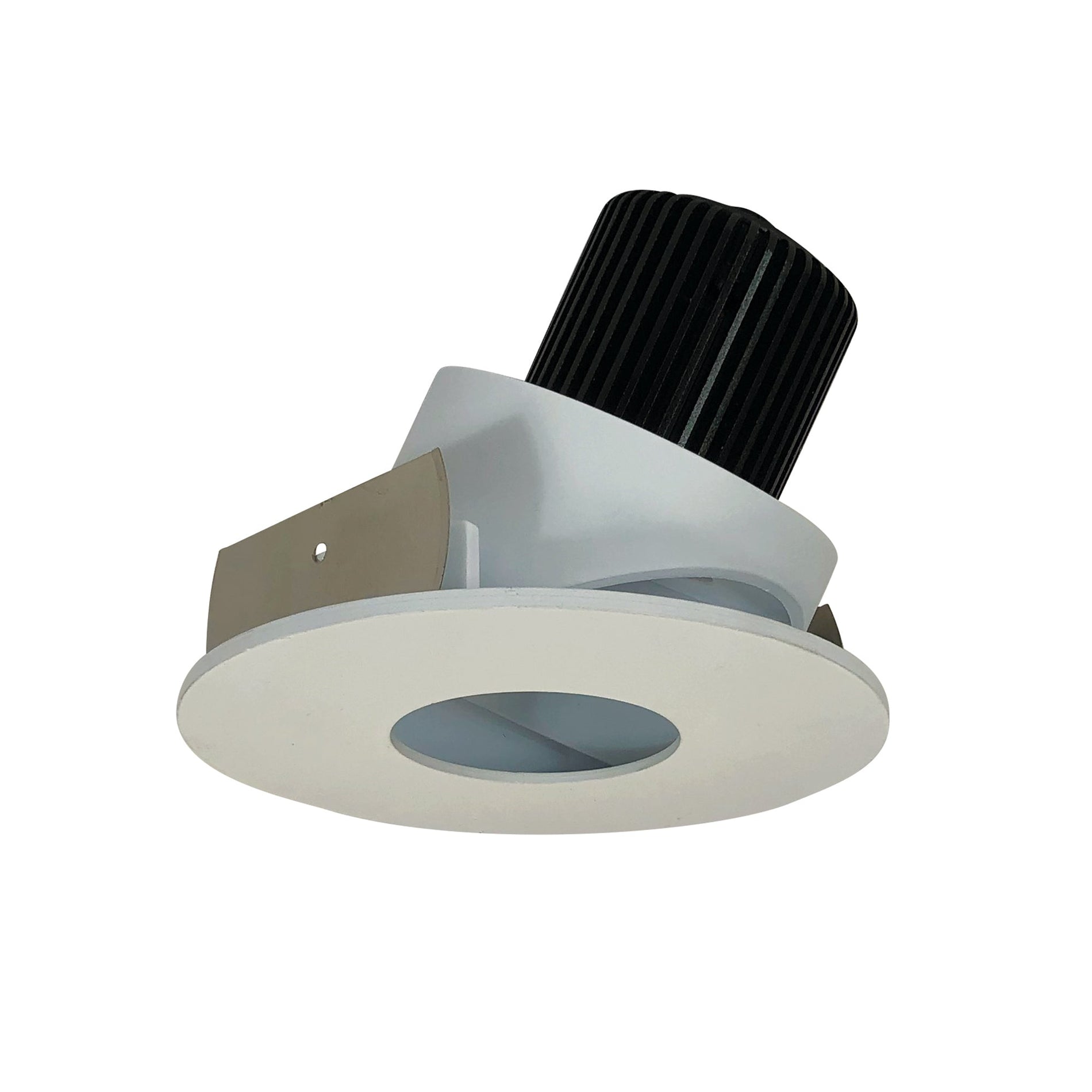 Nora NIO-4RPHA40QWW 4 inch Iolite LED Round Adjustable Pinhole, 10-Degree Optic, 800lm / 12W, 4000K, White Pinhole / White Flange