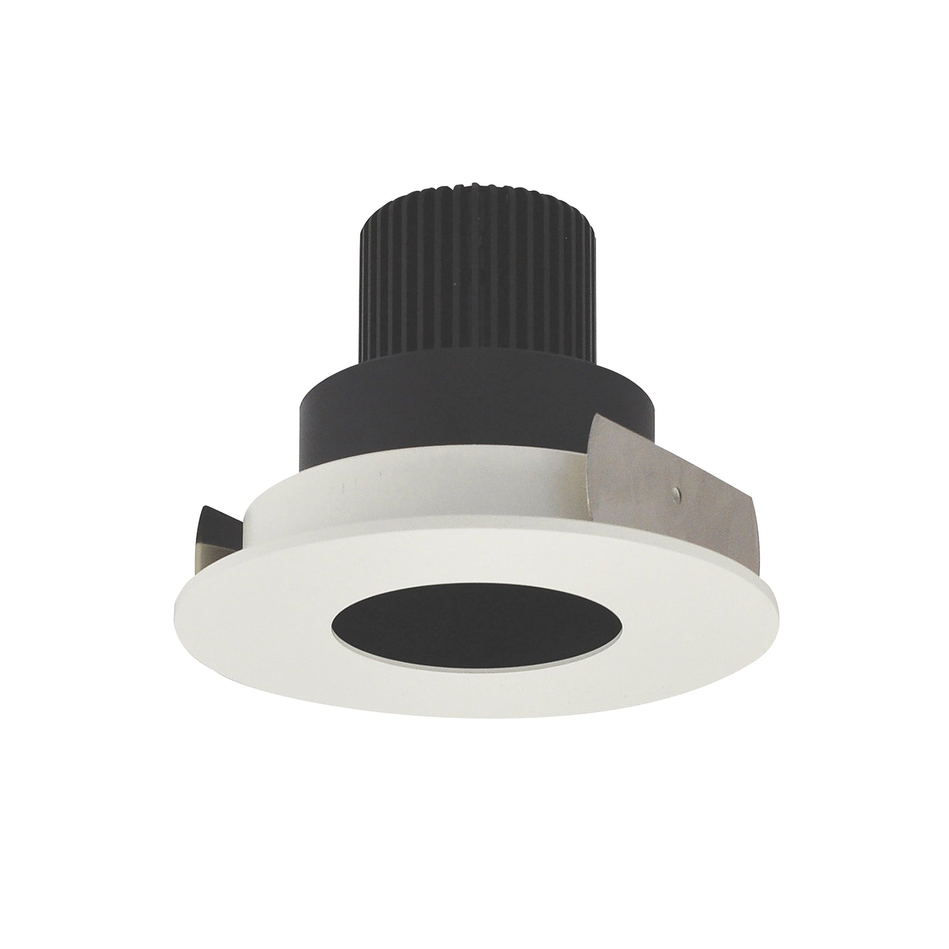 Nora NIO-4RPHCDXBMPW 4 inch Iolite LED Round Pinhole, 800lm / 14W, Comfort Dim, Black Pinhole / Matte Powder White Flange