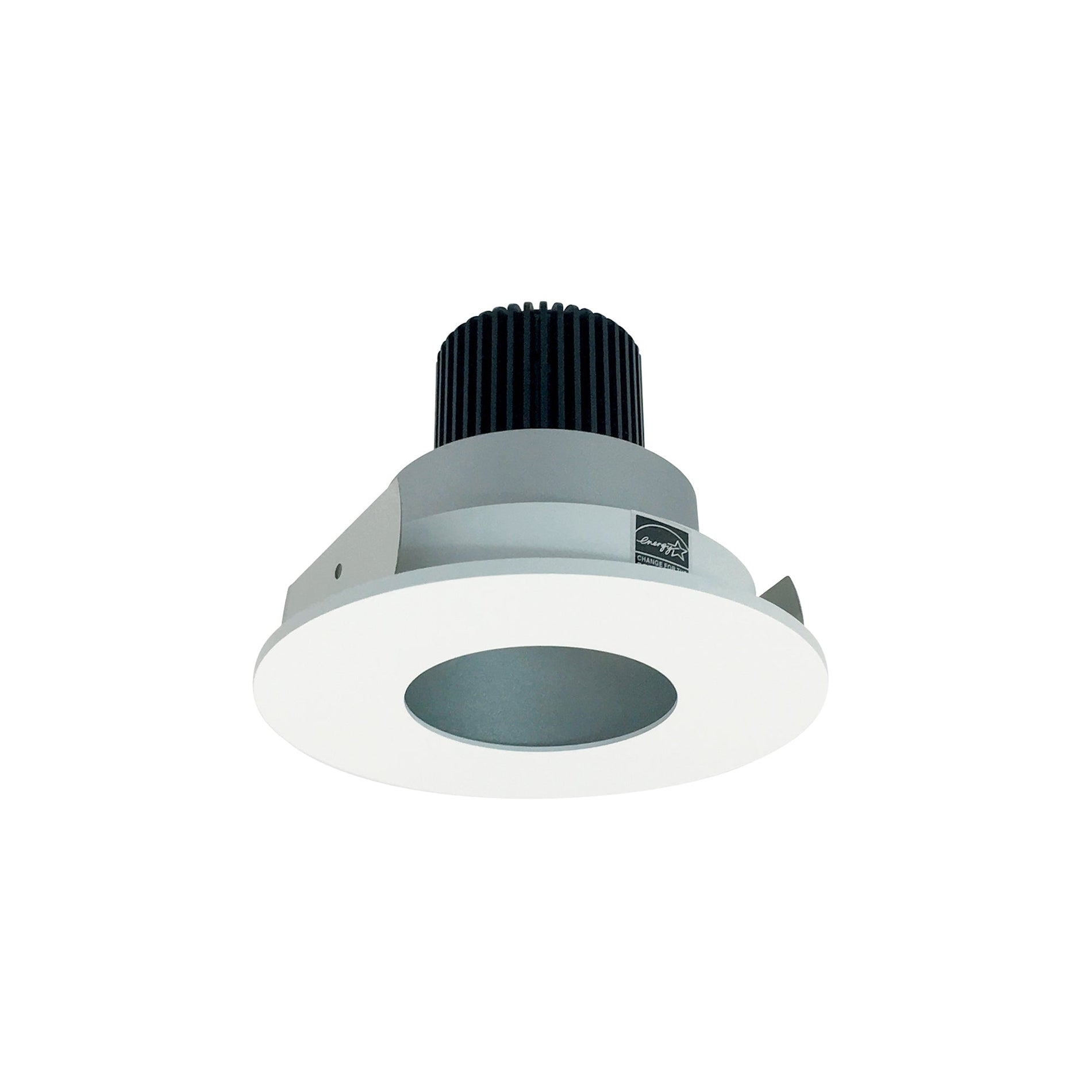 Nora NIO-4RPH35QHZMPW 4 inch Iolite LED Round Pinhole, 10-Degree Optic, 800lm / 12W, 3500K, Haze Pinhole / Matte Powder White Flange