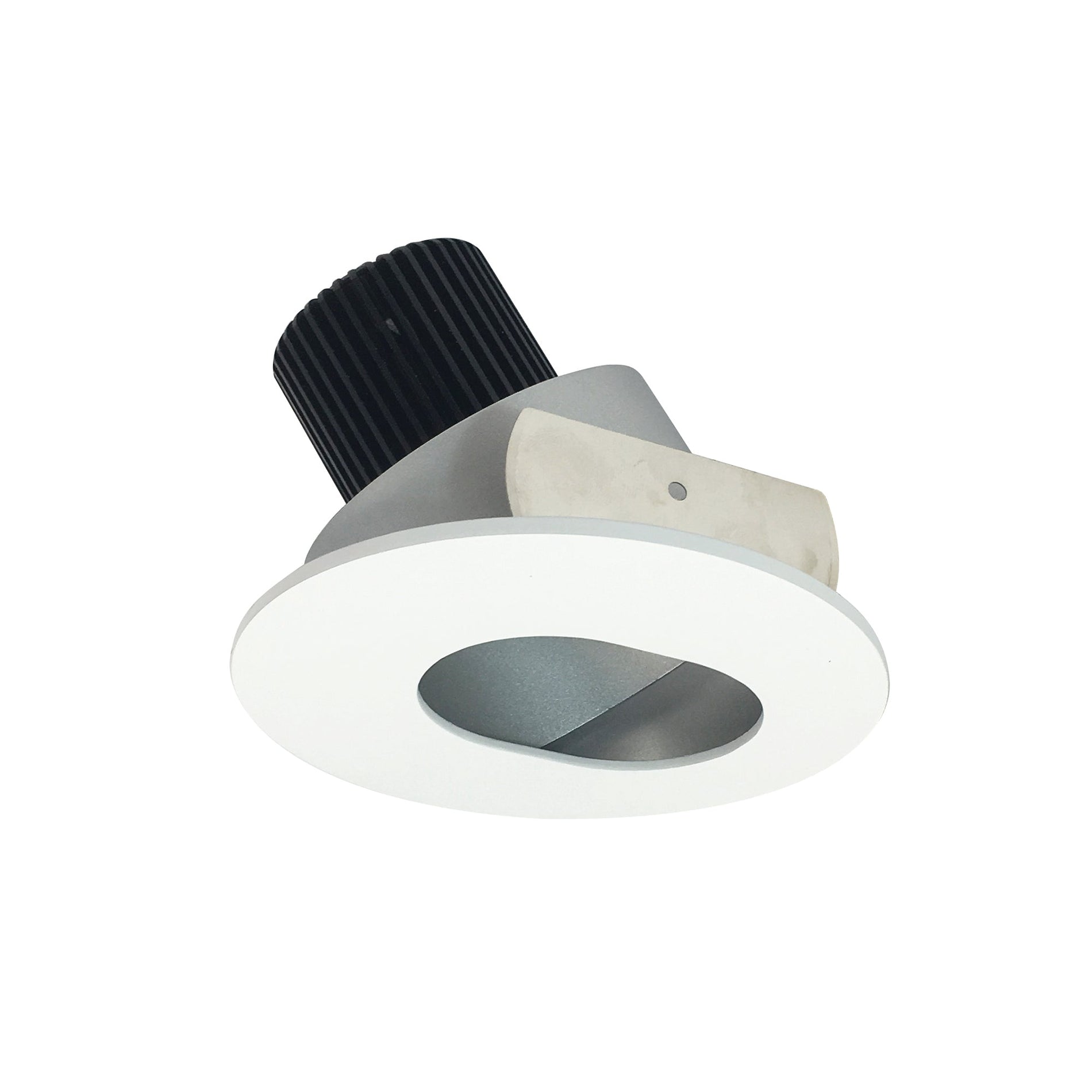 Nora NIO-4RSL30QHZMPW 4 inch Iolite LED Round Adjustable Slot Aperture, 10-Degree Optic, 750lm / 12W, 3000K, Haze Slot Aperture / Matte Powder White Flange