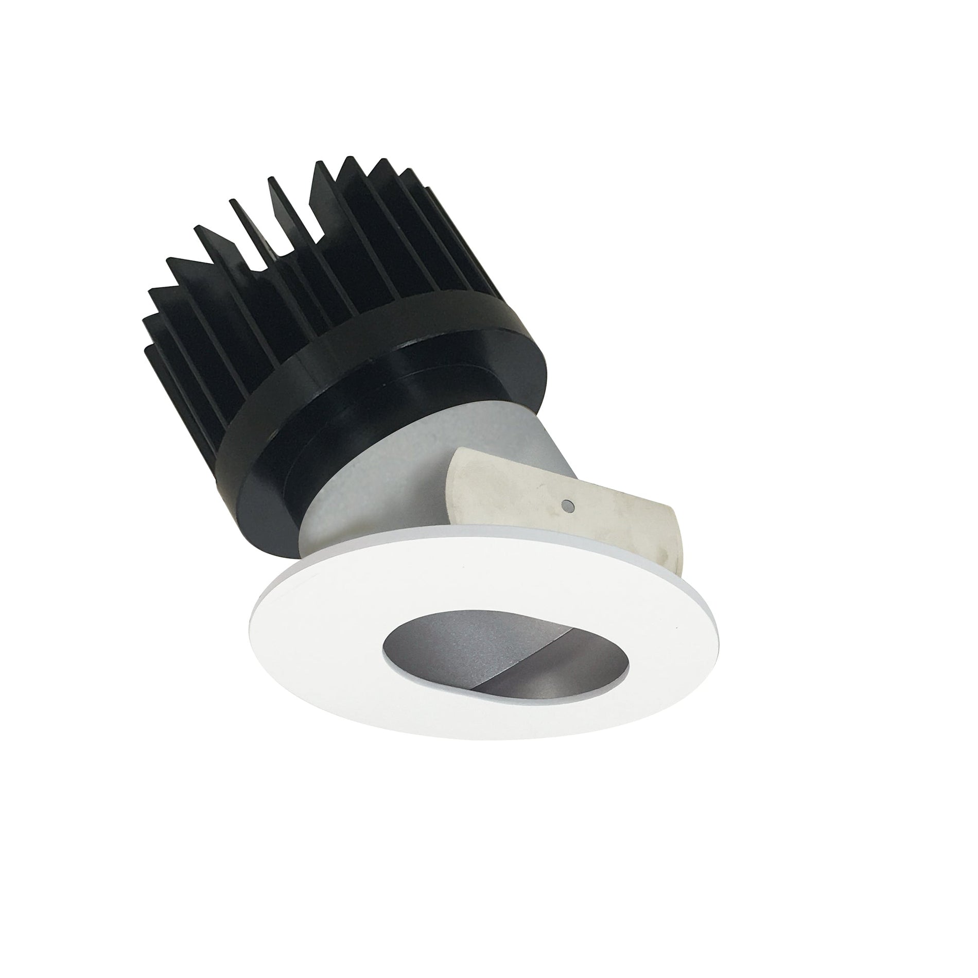 Nora NIO-4RSL50XHZMPW/HL 4 inch Iolite LED Round Adjustable Slot Aperture, 1500lm/2000lm/2500lm (varies by housing), 5000K, Haze Slot Aperture / Matte Powder White Flange