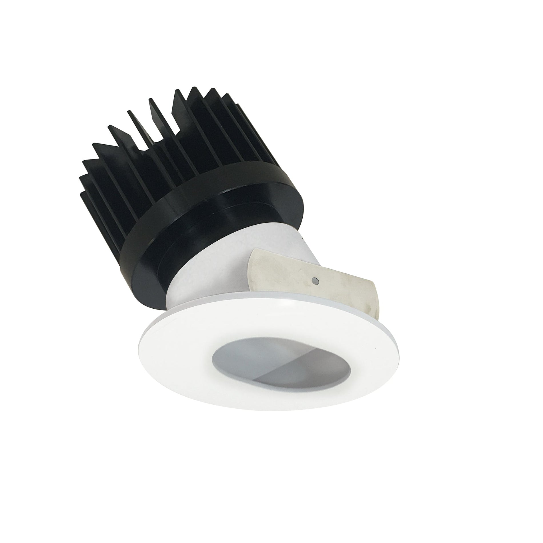 Nora NIO-4RSL50XMPW/HL 4 inch Iolite LED Round Adjustable Slot Aperture, 1500lm/2000lm/2500lm (varies by housing), 5000K, Matte Powder White Slot Aperture / Matte Powder White Flange