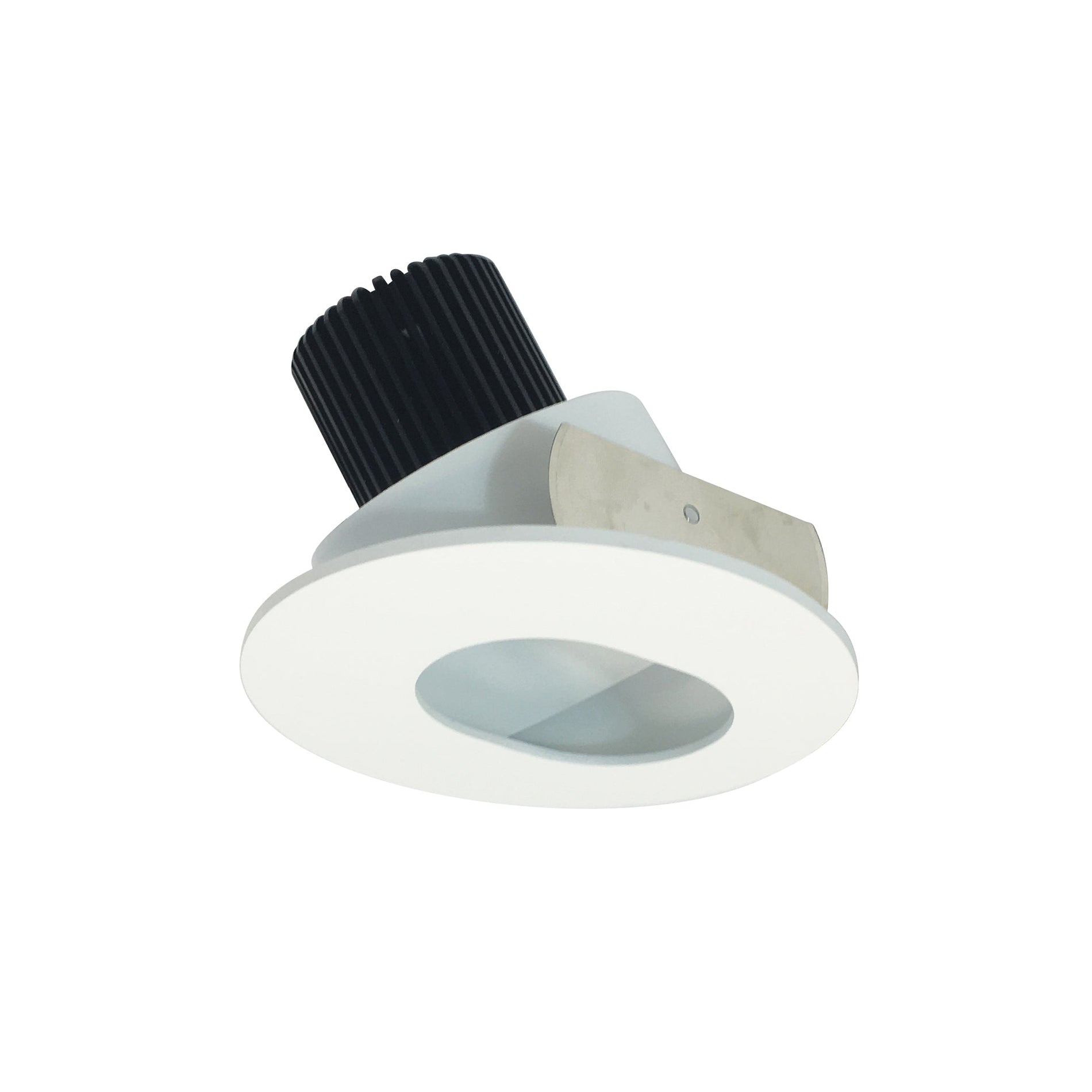 Nora NIO-4RSL30QMPW 4 inch Iolite LED Round Adjustable Slot Aperture, 10-Degree Optic, 750lm / 12W, 3000K, Matte Powder White Slot Aperture / Matte Powder White Flange