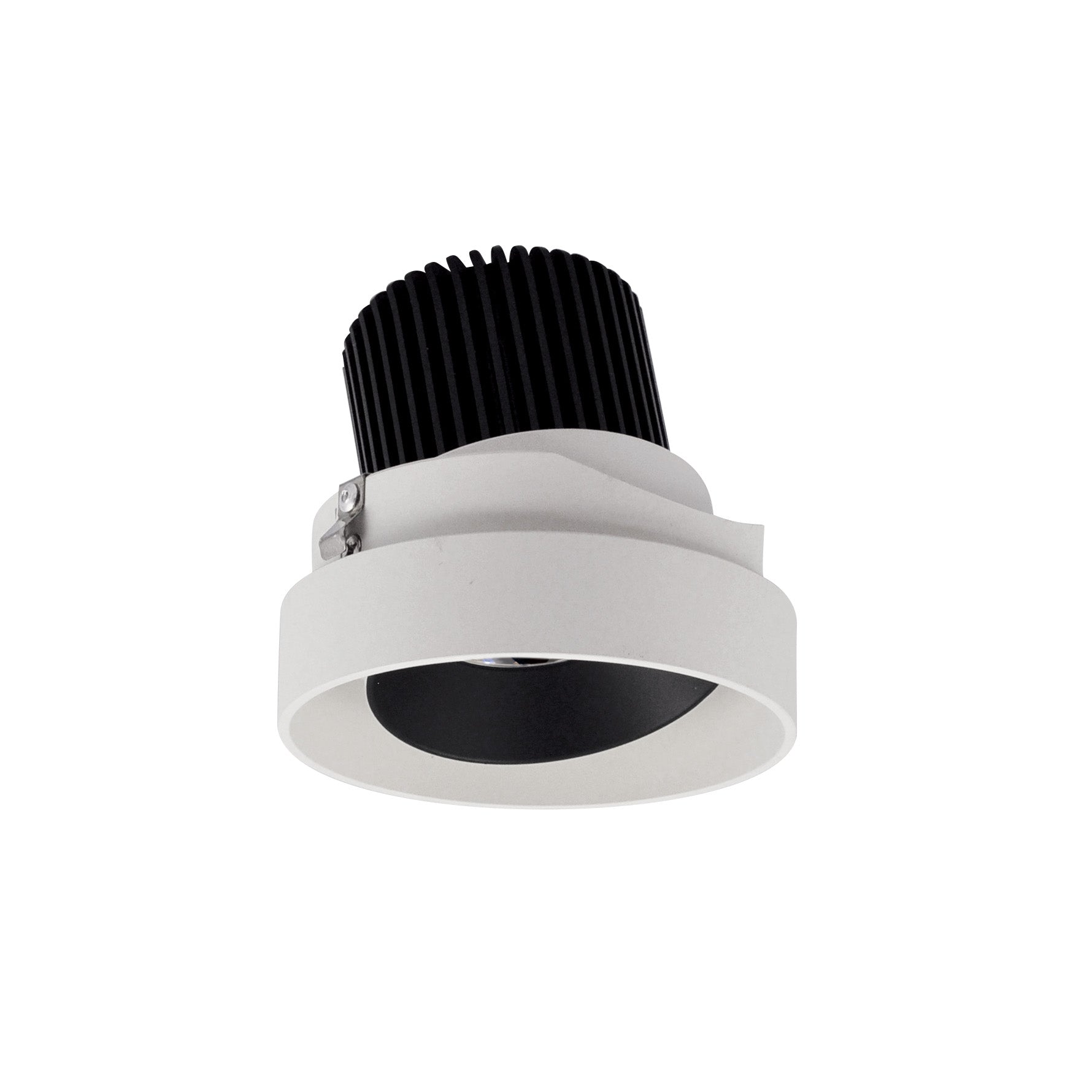Nora NIO-4RTLA35QBW 4 inch Iolite LED Round Trimless Adjustable, 10-Degree Optic, 850lm / 12W, 3500K, Black Adjustable / White Reflector