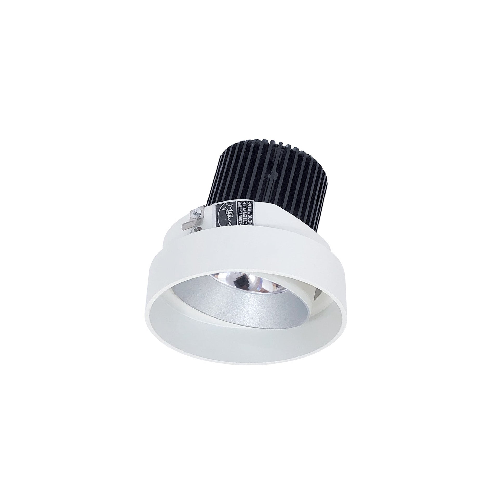 Nora NIO-4RTLA35QHZMPW 4 inch Iolite LED Round Trimless Adjustable, 10-Degree Optic, 850lm / 12W, 3500K, Haze Adjustable / Matte Powder White Reflector