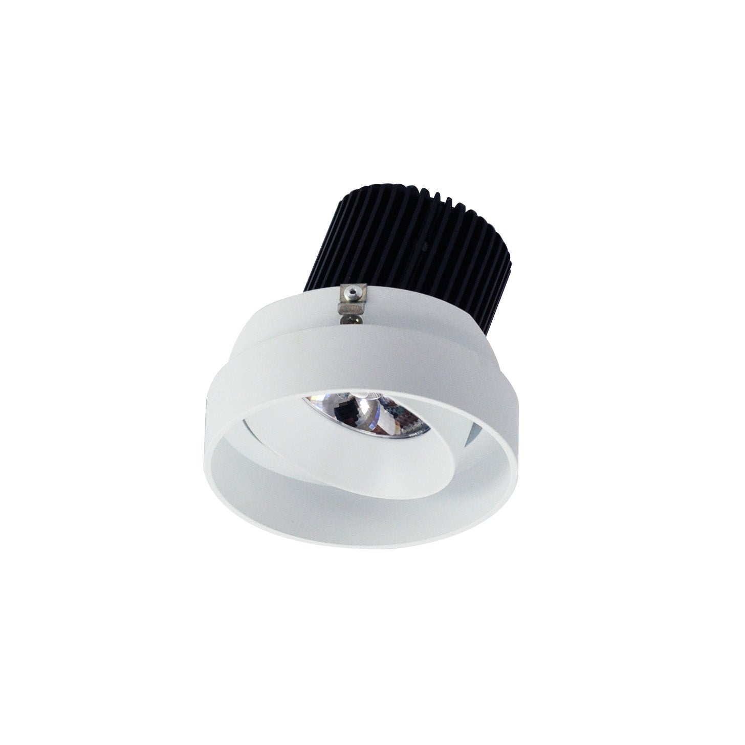 Nora NIO-4RTLA35QMPW 4 inch Iolite LED Round Trimless Adjustable, 10-Degree Optic, 850lm / 12W, 3500K, Matte Powder White Adjustable / Matte Powder White Reflector
