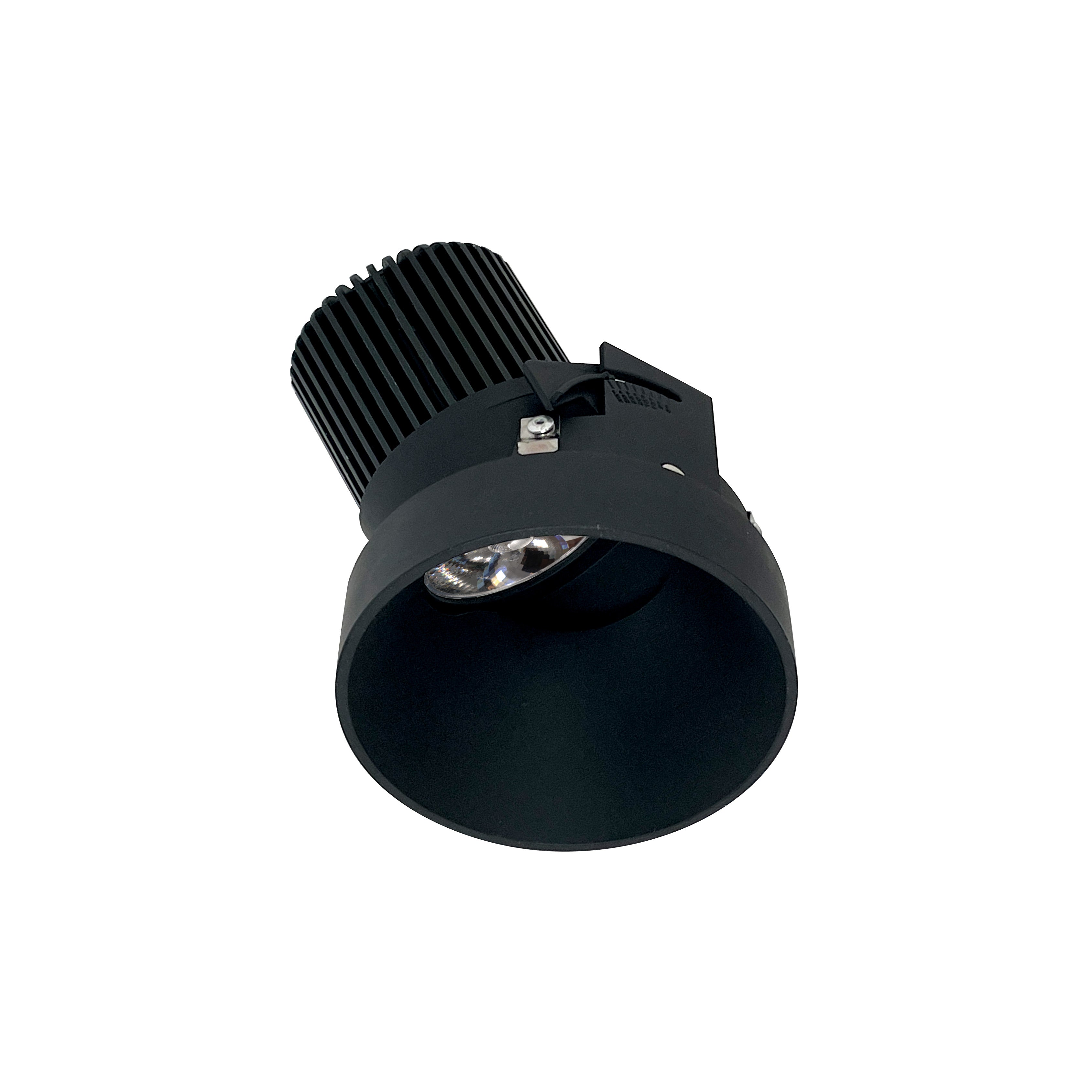 Nora NIO-4RTSLA35QBB 4 inch Iolite LED Round Trimless Adjustable Slot, 10-Degree Optic, 850lm / 12W, 3500K, Black Finish