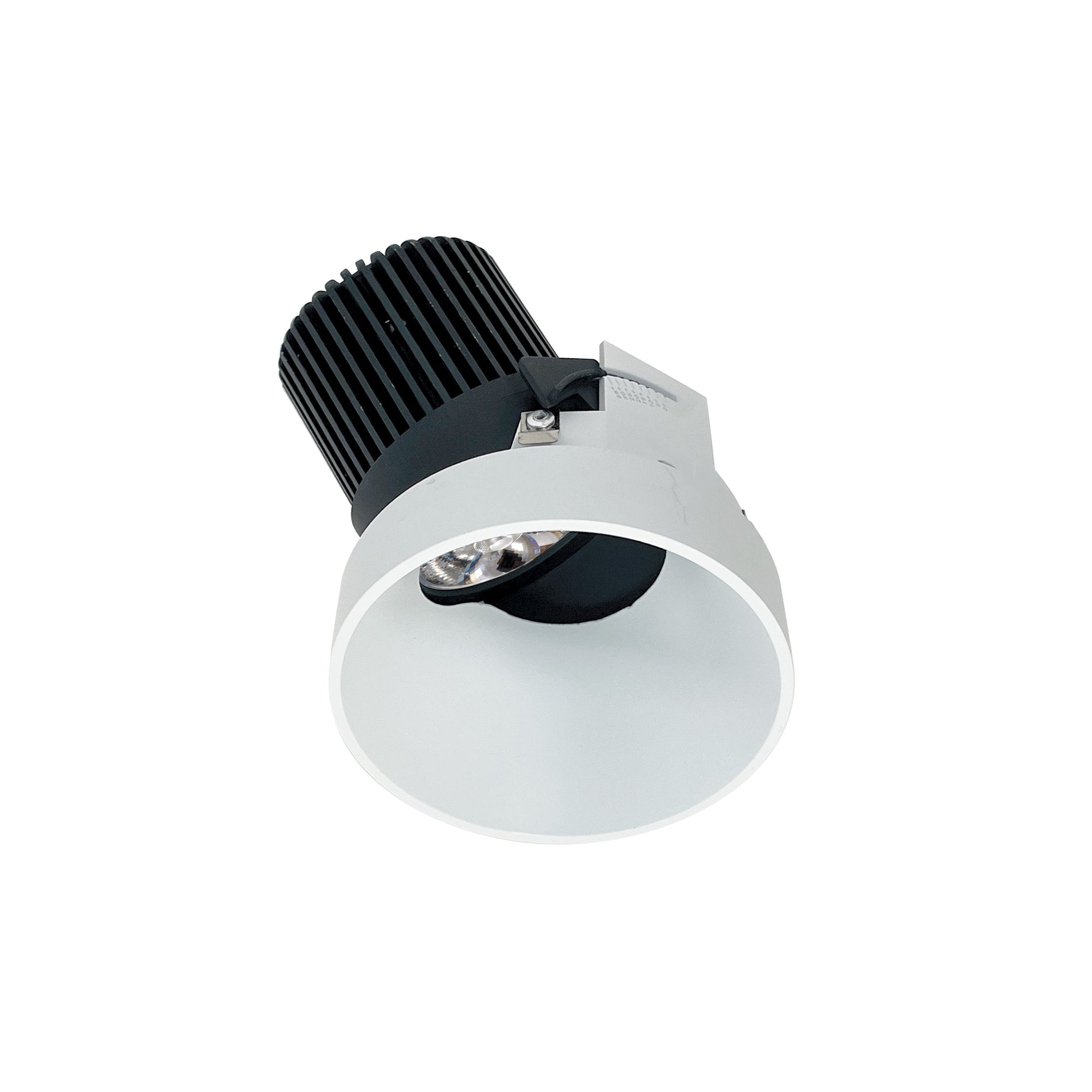 Nora NIO-4RTSLA30QMPW 4 inch Iolite LED Round Trimless Adjustable Slot, 10-Degree Optic, 850lm / 12W, 3000K, Matte Powder White Finish