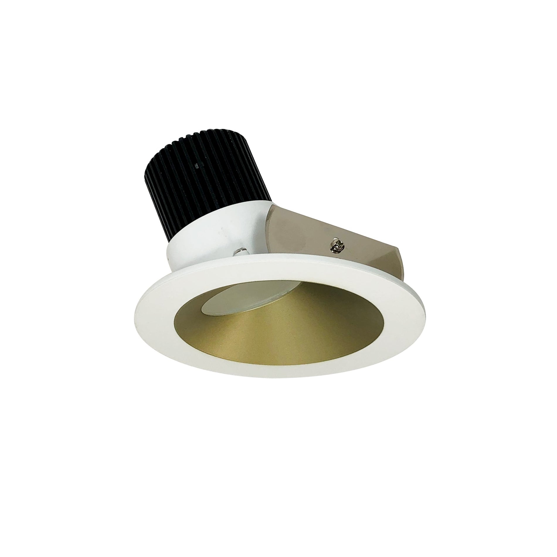Nora NIO-4RWCDXCHMPW 4 inch Iolite LED Round Wall Wash, 800lm / 14W, Comfort Dim, Champagne Haze Reflector / Matte Powder White Flange