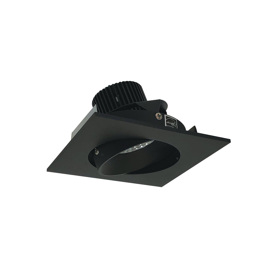 Nora NIO-4SCCDXBB 4 inch Iolite LED Square Adjustable Cone Reflector, 800lm / 14W, Comfort Dim, Black Reflector / Black Flange
