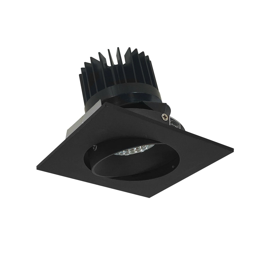 Nora NIO-4SCCDXBW 4 inch Iolite LED Square Adjustable Cone Reflector, 800lm / 14W, Comfort Dim, Black Reflector / White Flange