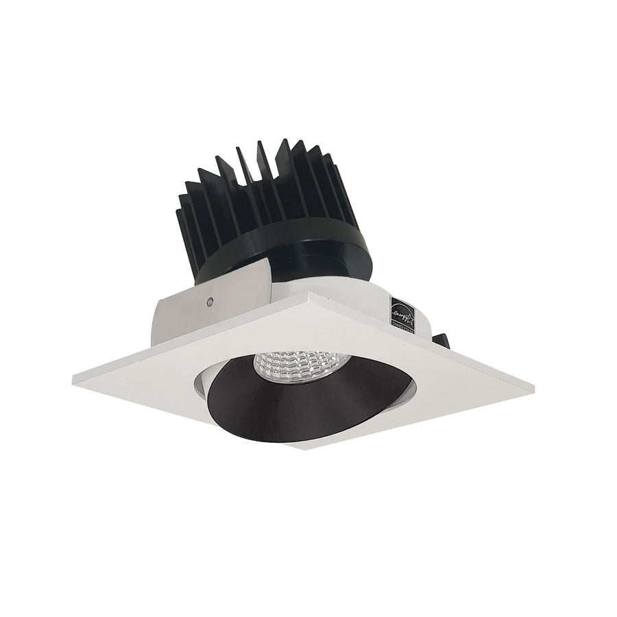 Nora NIO-4SC50XBW/HL 4 inch Iolite LED Square Adjustable Cone Reflector, 1500lm/2000lm/2500lm (varies by housing), 5000K, Black Reflector / White Flange