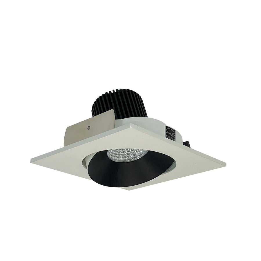 Nora NIO-4SCCDXBW/HL 4 inch Iolite LED Square Adjustable Cone Reflector, 1500lm/2000lm/2500lm (varies by housing), Comfort Dim, Black Reflector / White Flange
