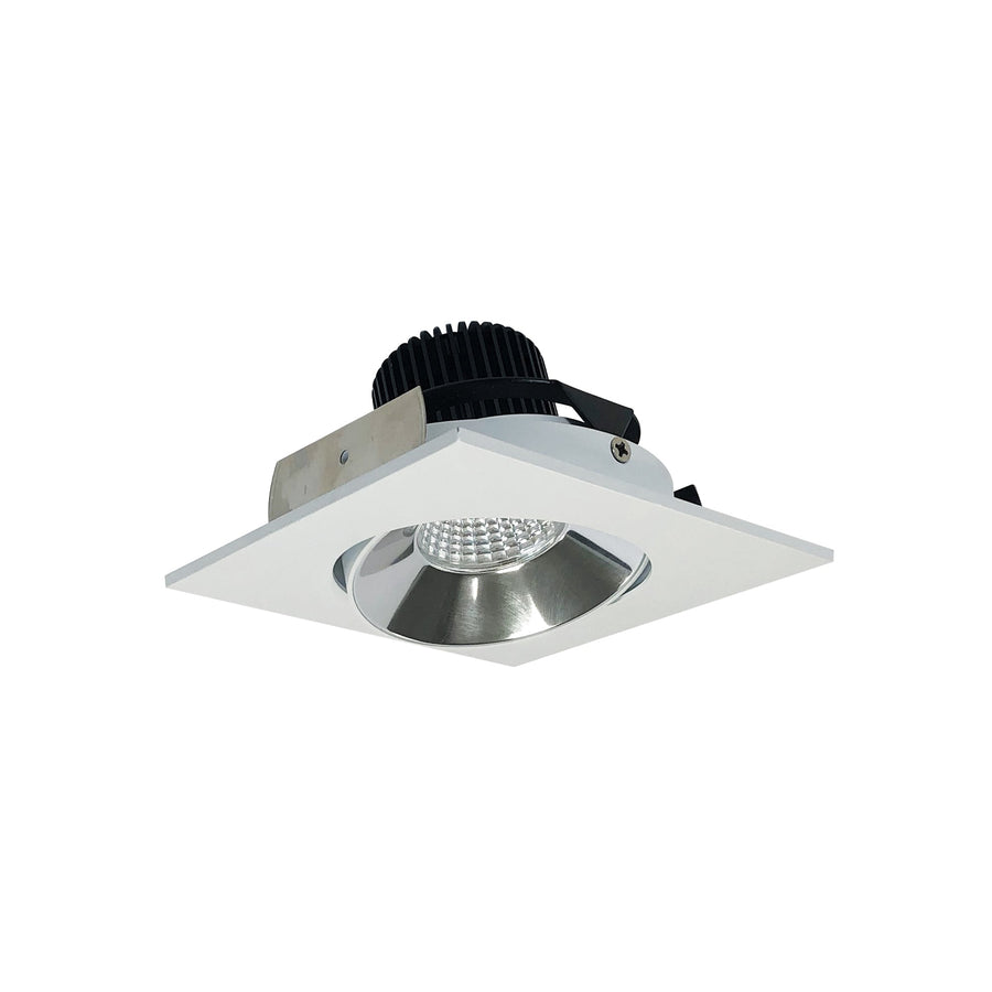 Nora NIO-4SC50XCMPW/10 4 inch Iolite LED Square Adjustable Cone Reflector, 1000lm / 14W, 5000K, Specular Clear Reflector / Matte Powder White Flange