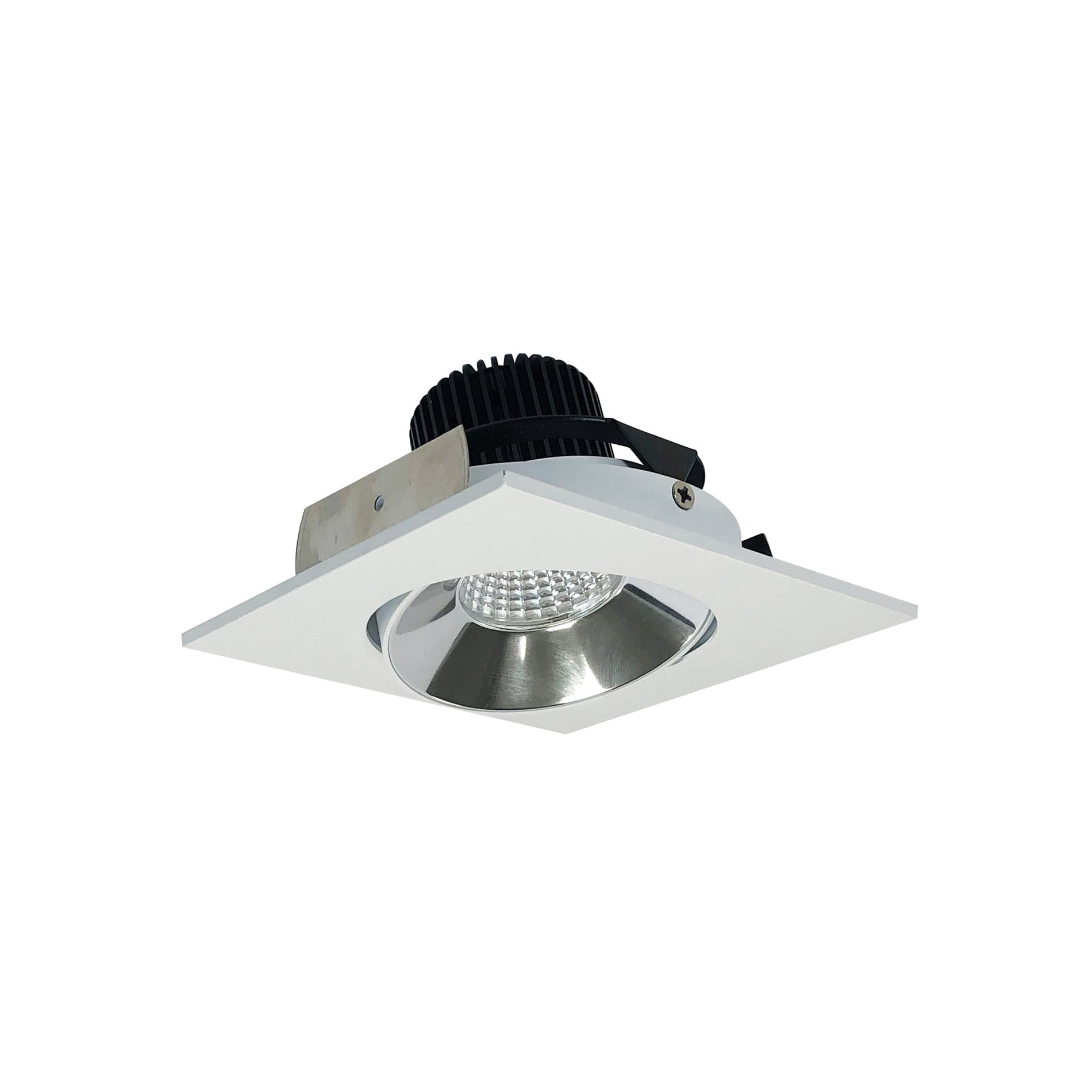 Nora NIO-4SC50XCMPW/10 4 inch Iolite LED Square Adjustable Cone Reflector, 1000lm / 14W, 5000K, Specular Clear Reflector / Matte Powder White Flange