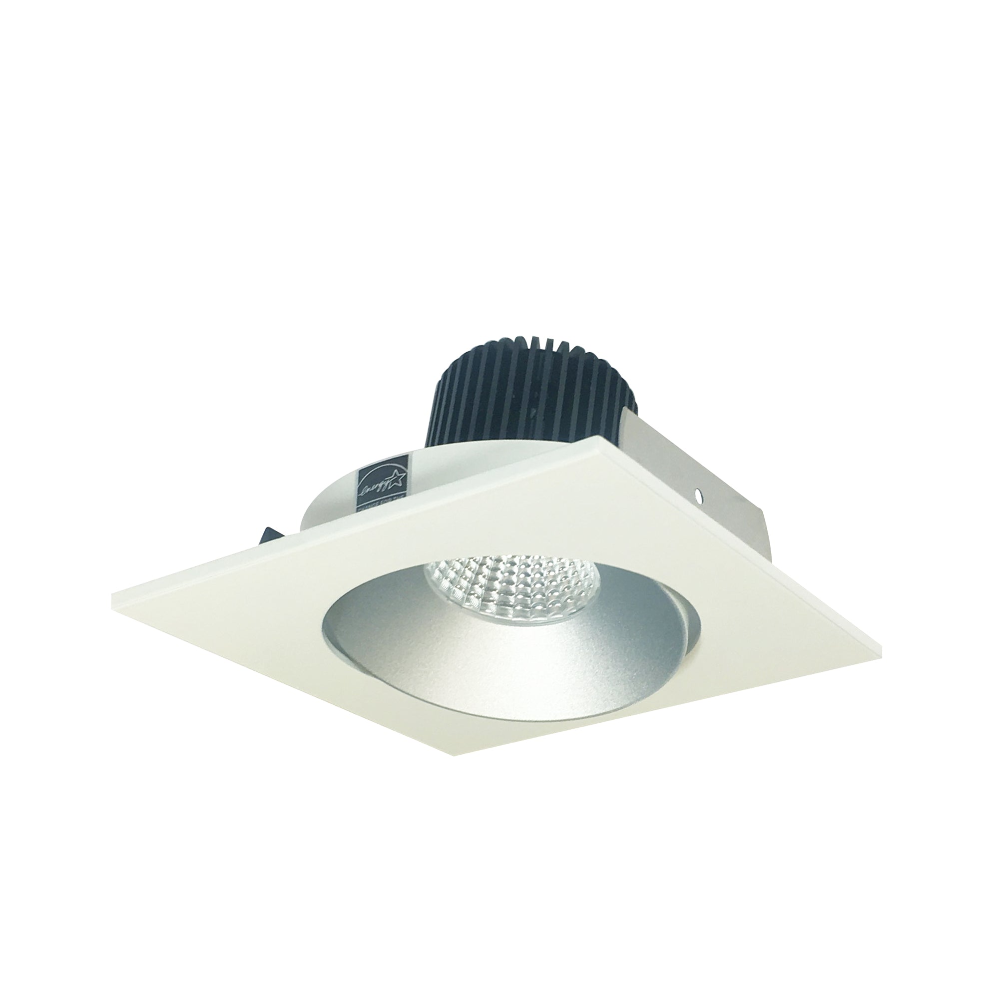 Nora NIO-4SCCDXHW/HL 4 inch Iolite LED Square Adjustable Cone Reflector, 1500lm/2000lm/2500lm (varies by housing), Comfort Dim, Haze Reflector / White Flange