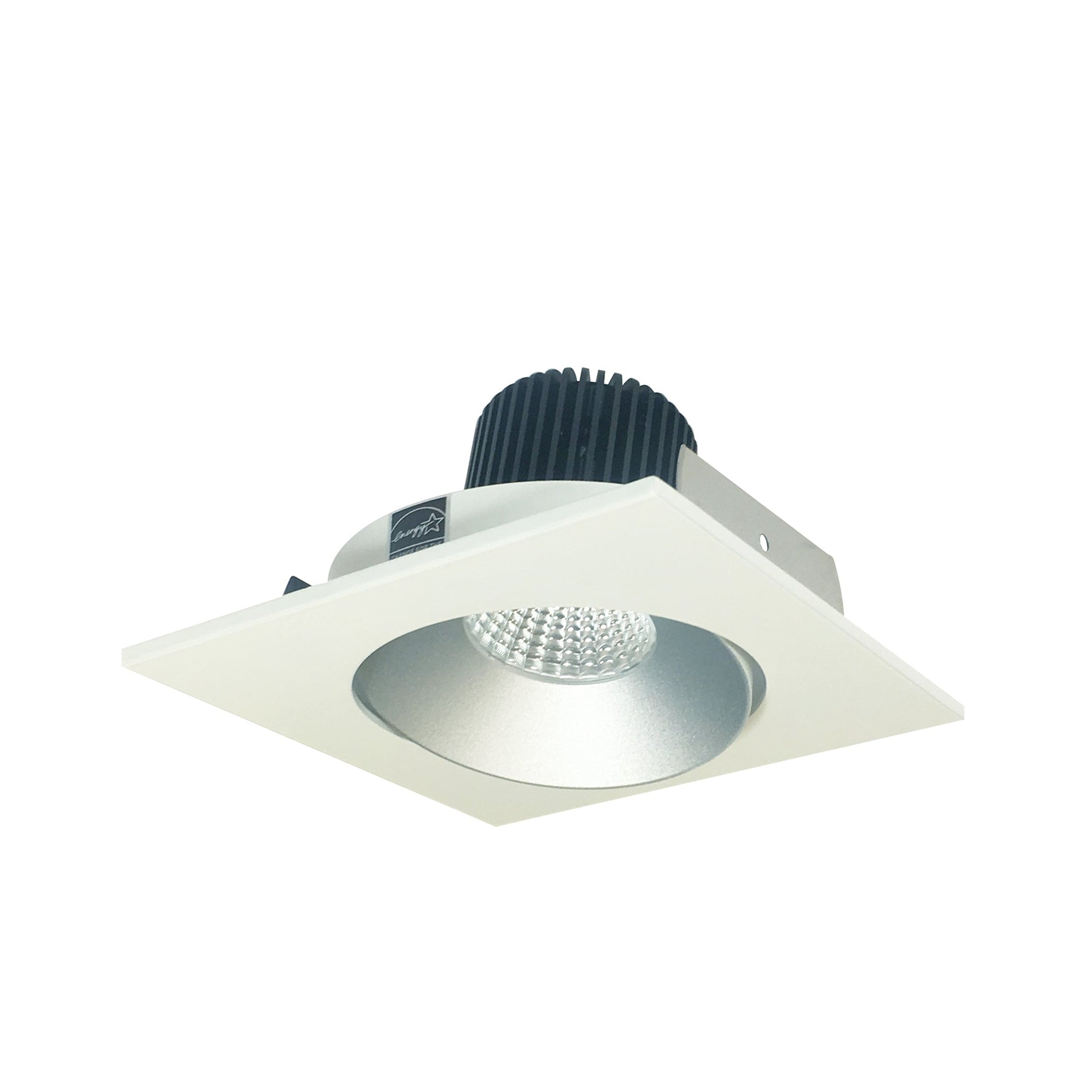 Nora NIO-4SC50XHW 4 inch Iolite LED Square Adjustable Cone Reflector, 800lm / 14W, 5000K, Haze Reflector / White Flange