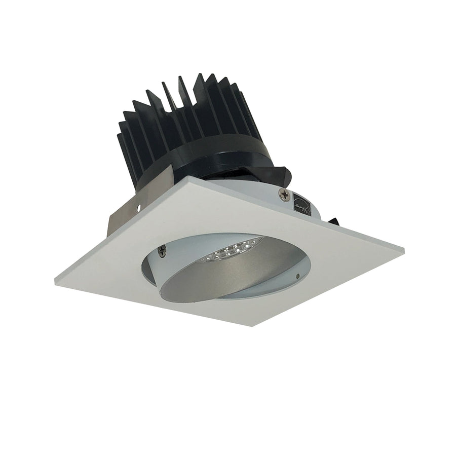 Nora NIO-4SCCDXHZMPW 4 inch Iolite LED Square Adjustable Cone Reflector, 800lm / 14W, Comfort Dim, Haze Reflector / Matte Powder White Flange
