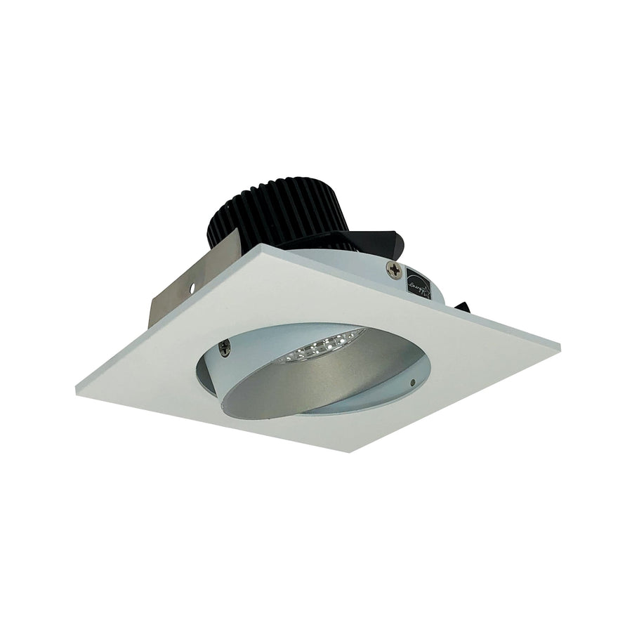 Nora NIO-4SCCDXHZMPW/HL 4 inch Iolite LED Square Adjustable Cone Reflector, 1500lm/2000lm/2500lm (varies by housing), Comfort Dim, Haze Reflector / Matte Powder White Flange